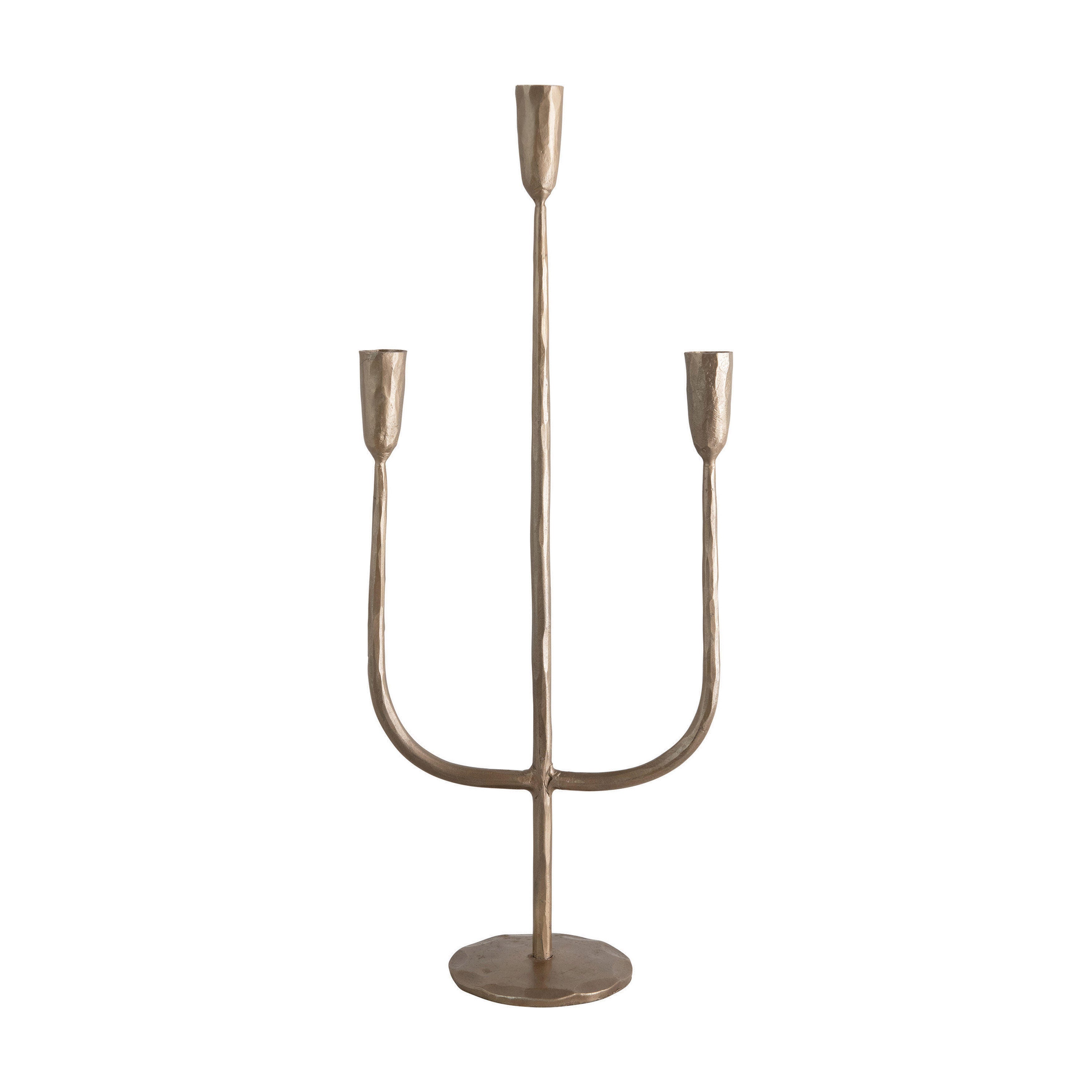 Storied Home Hand-Forged Candelabra, Brass, large