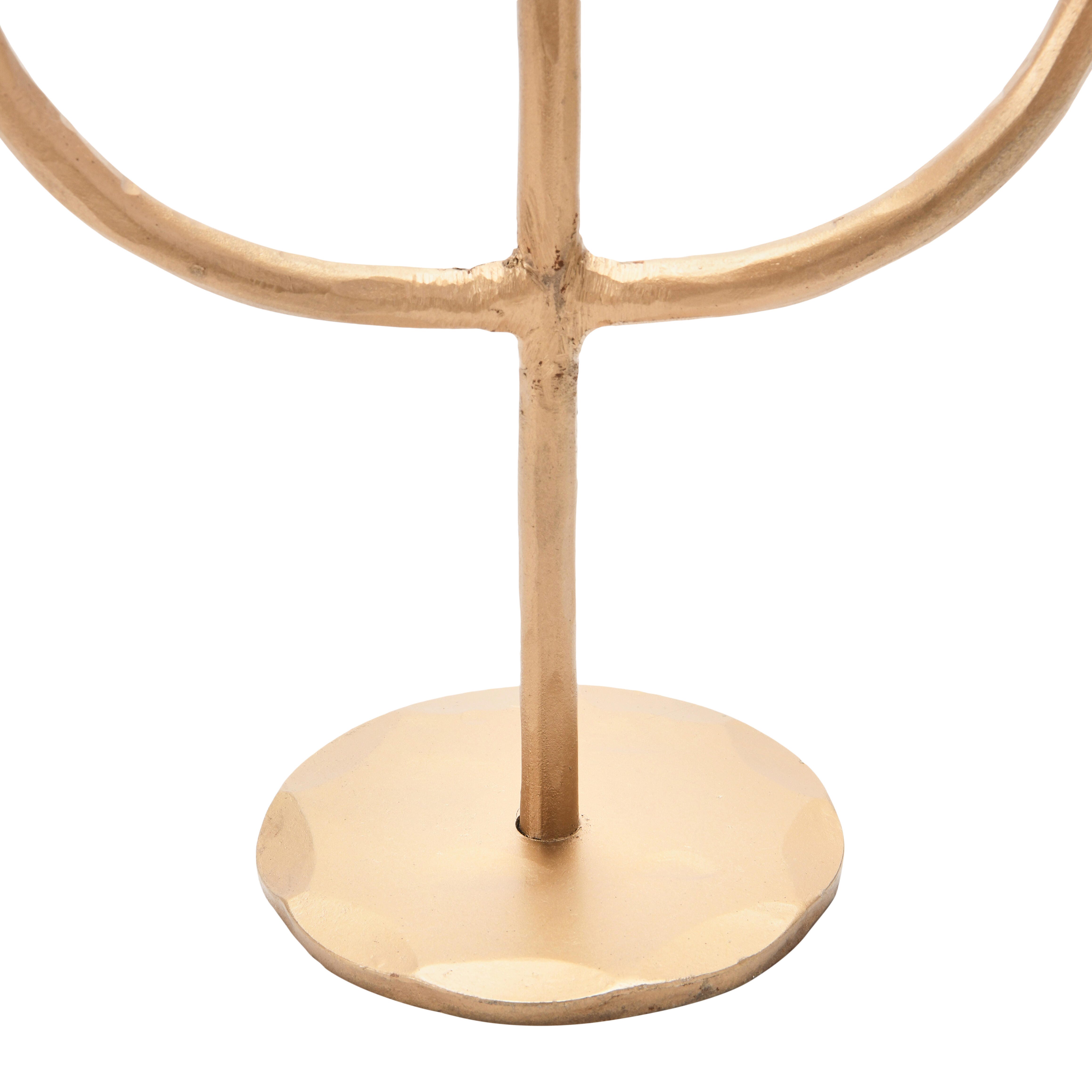 Storied Home Hand-Forged Candelabra, Brass, large