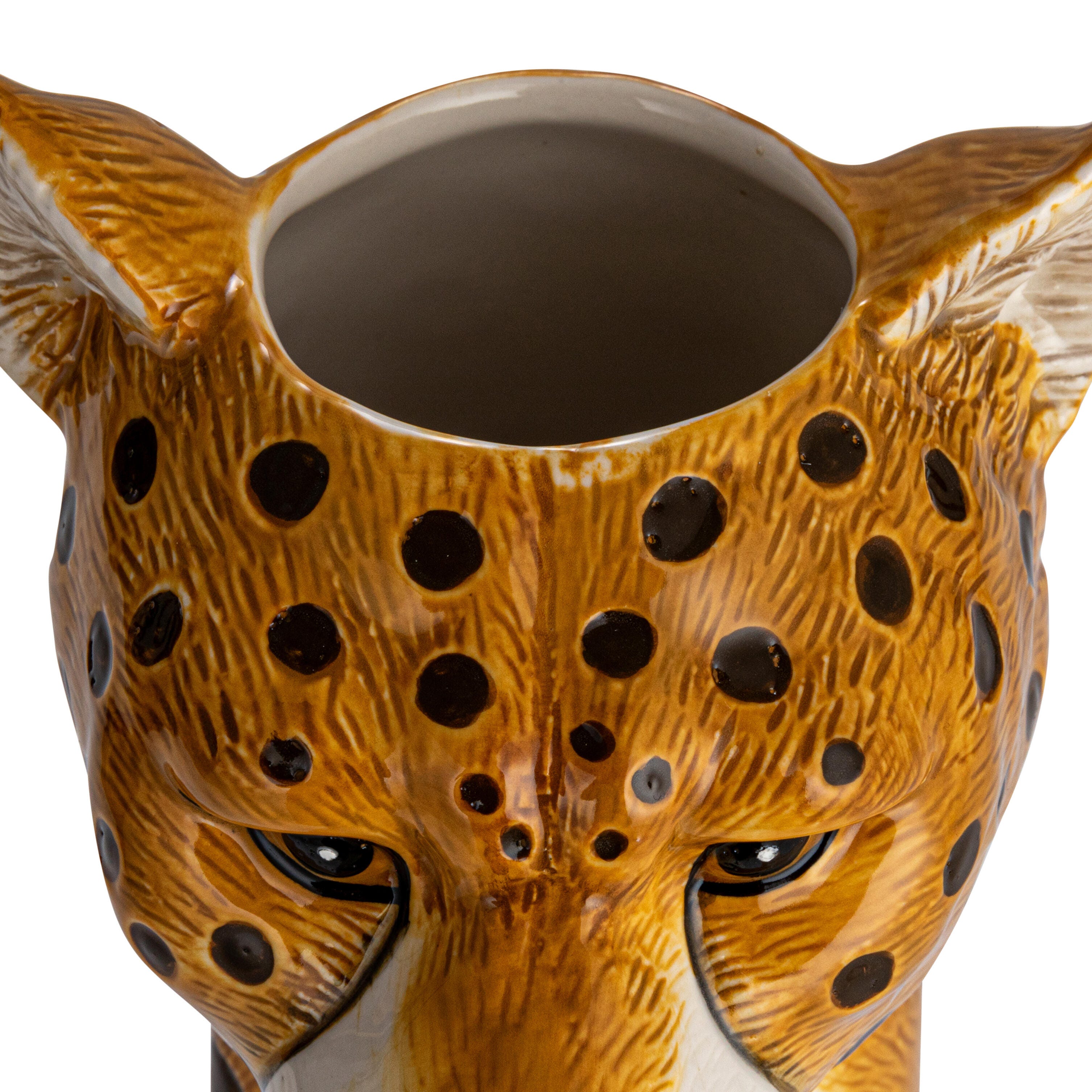 Storied Home Hand-Painted Decorative Stoneware Cheetah Vase, , large