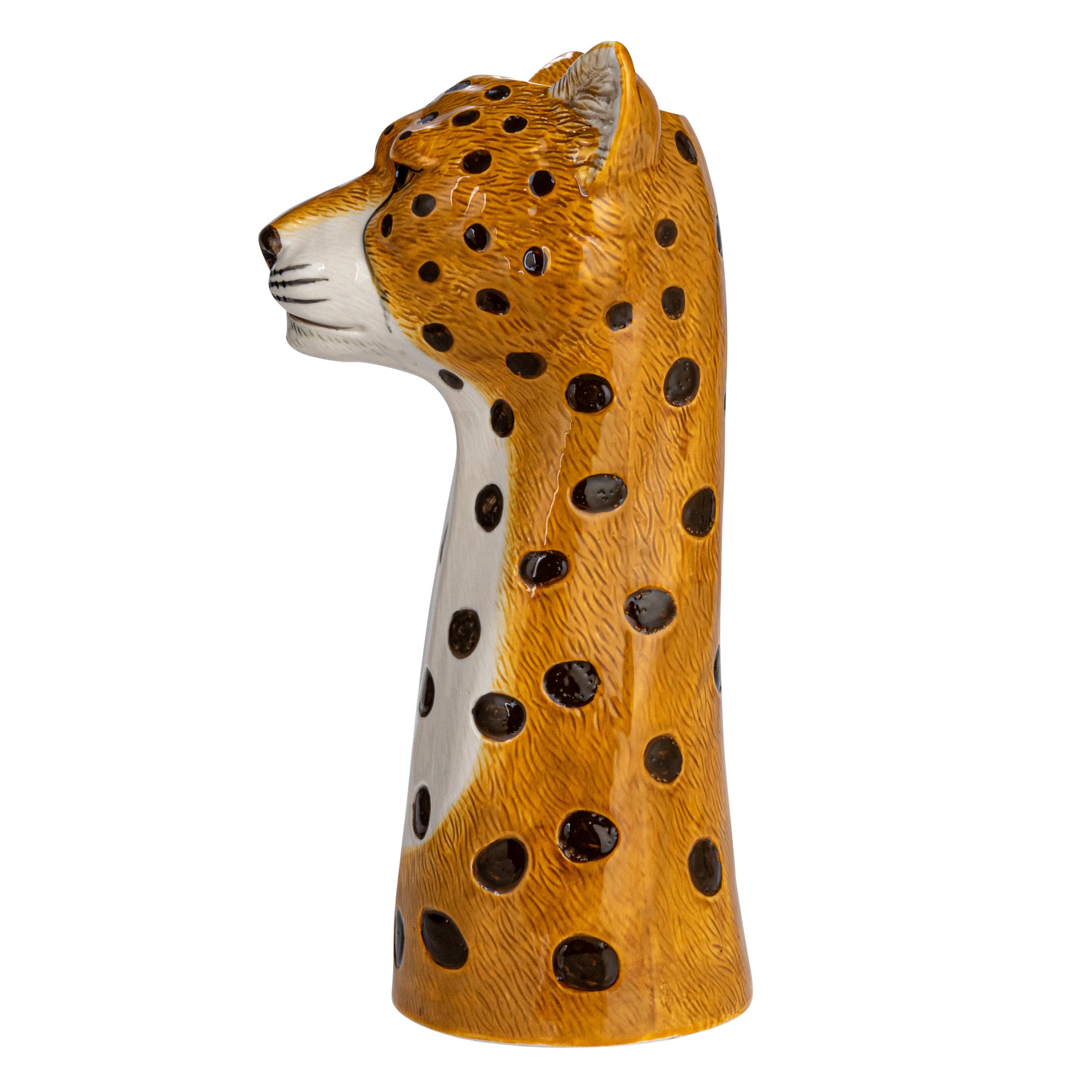Storied Home Hand-Painted Decorative Stoneware Cheetah Vase, , large