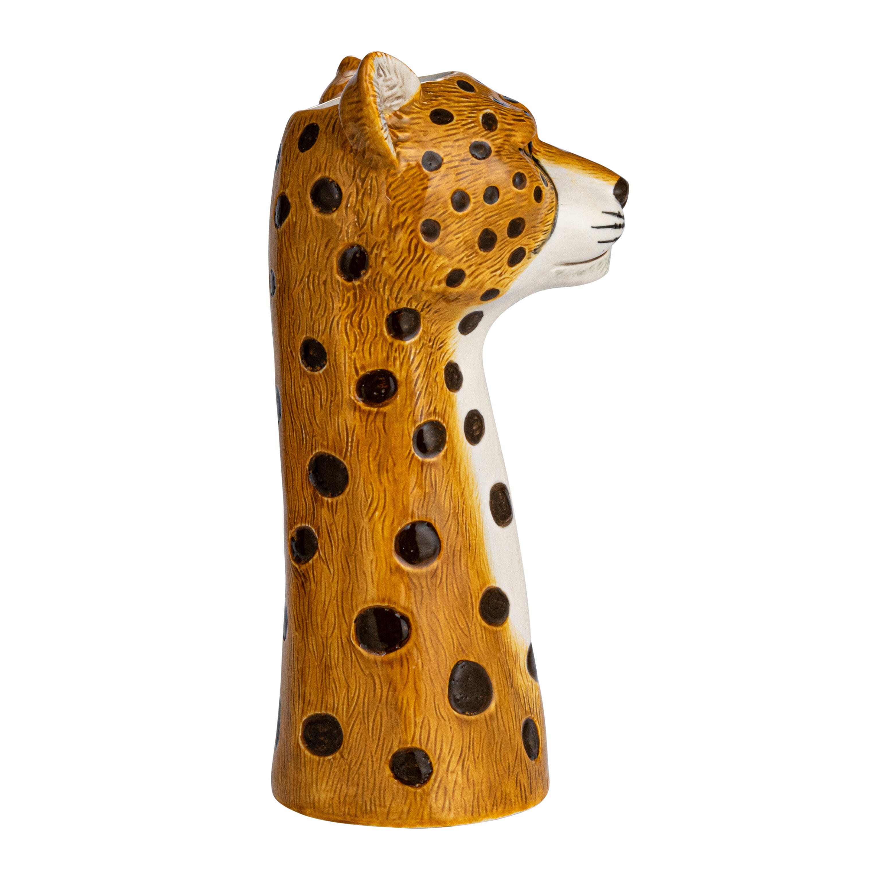 Storied Home Hand-Painted Decorative Stoneware Cheetah Vase, , large