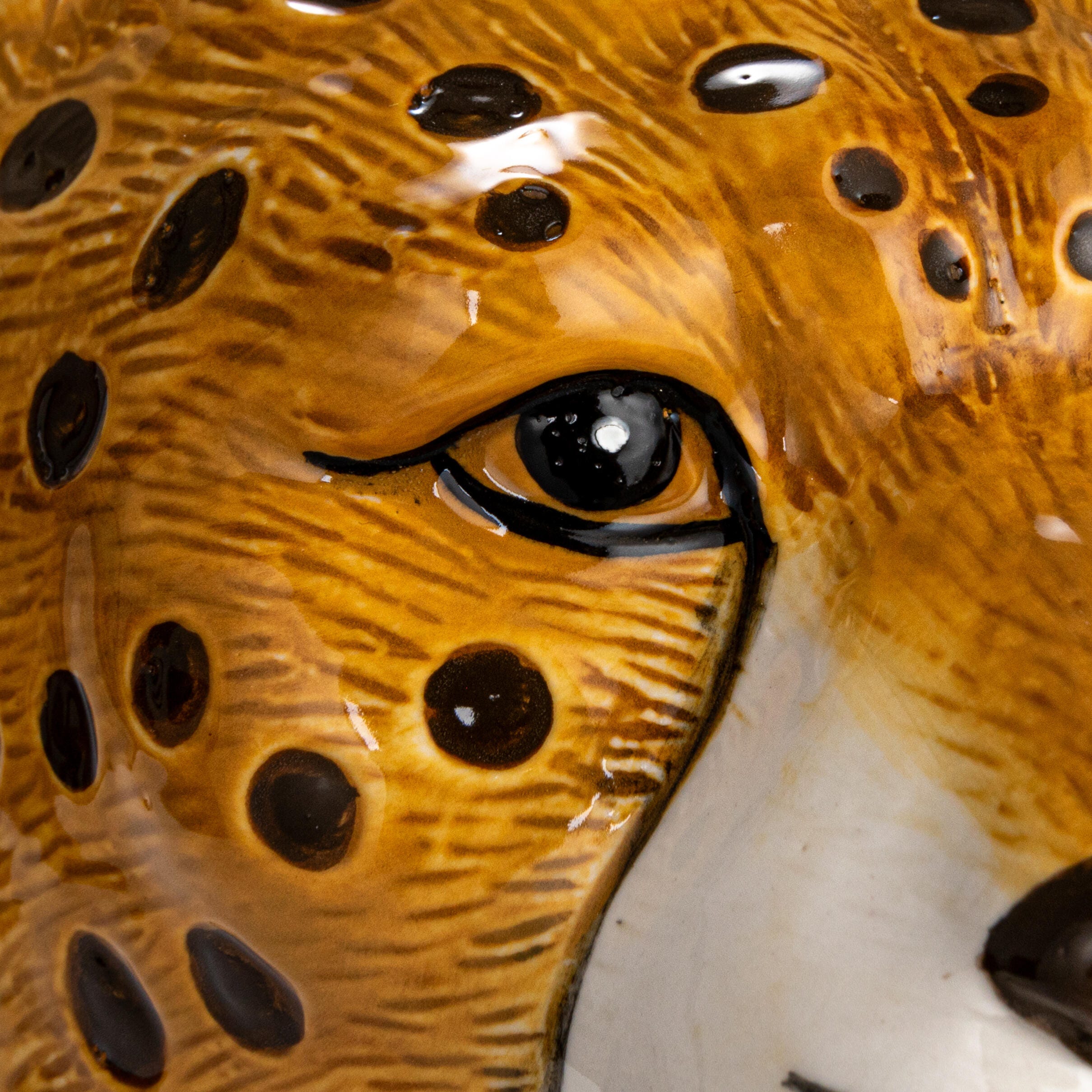 Storied Home Hand-Painted Decorative Stoneware Cheetah Vase, , large