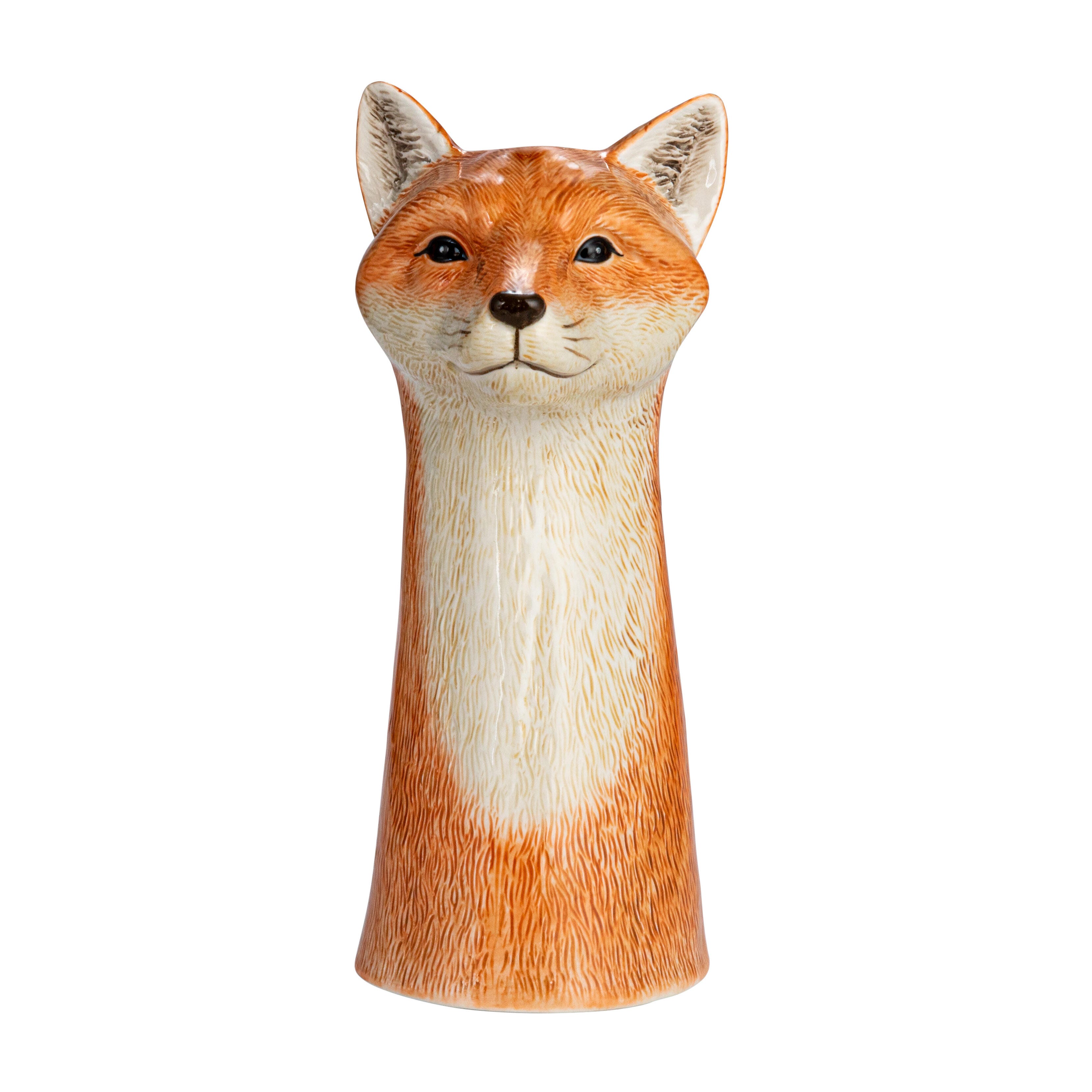 Storied Home Hand-Painted Decorative Stoneware Fox Vase, , large