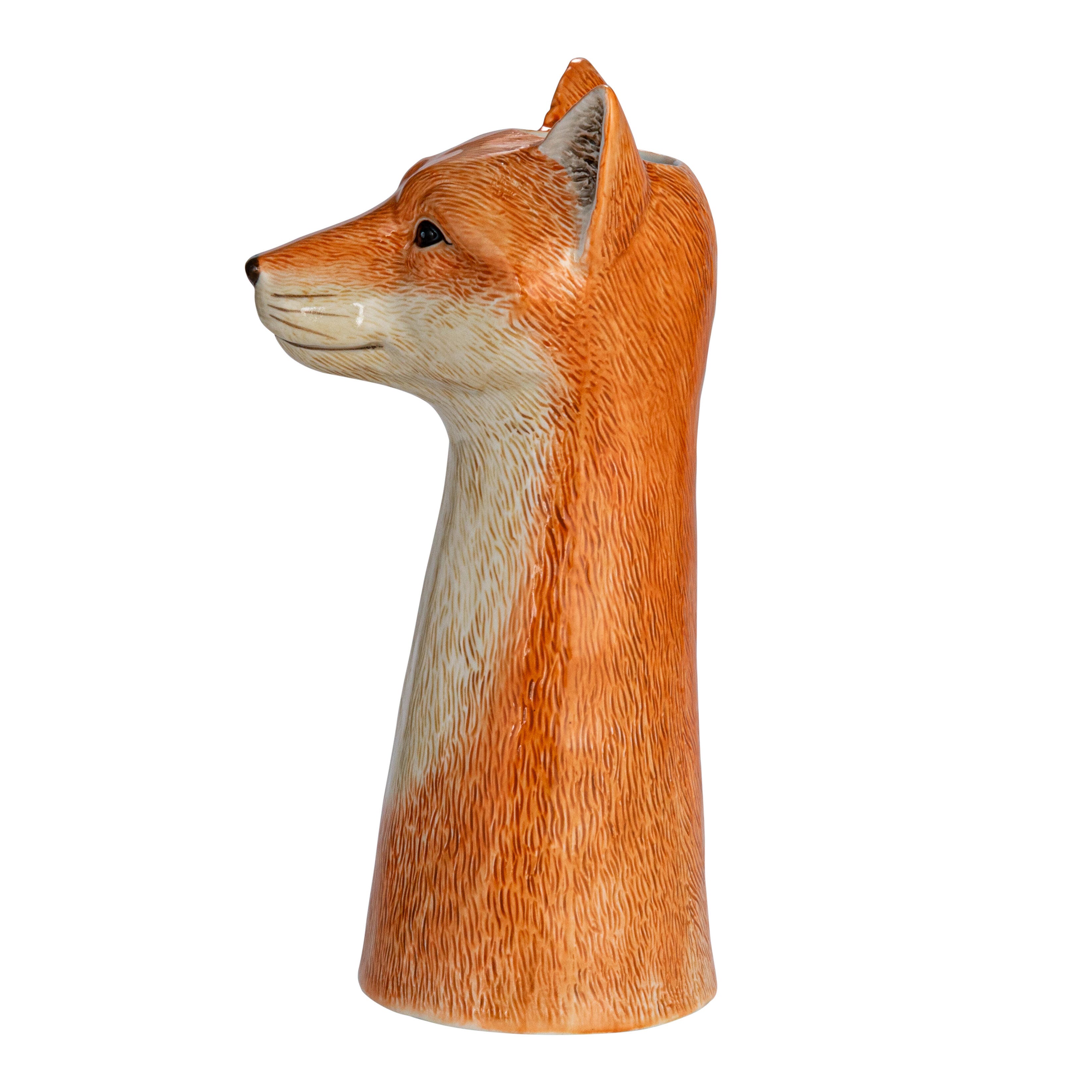 Storied Home Hand-Painted Decorative Stoneware Fox Vase, , large