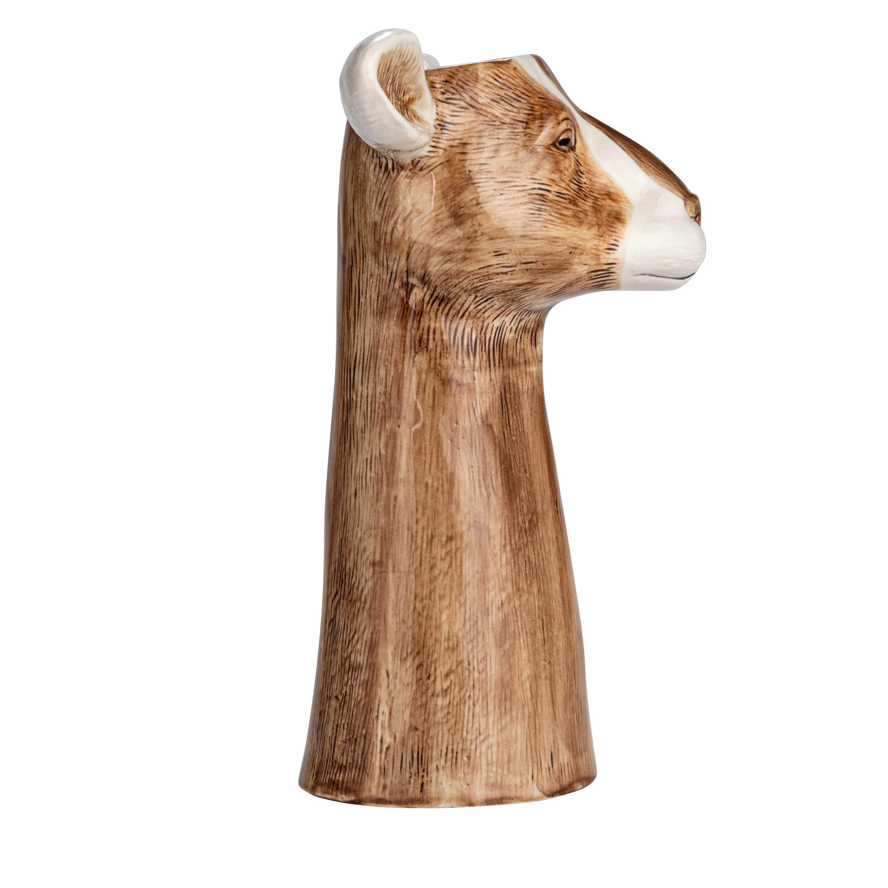 Storied Home Hand-Painted Decorative Stoneware Goat Vase, , large