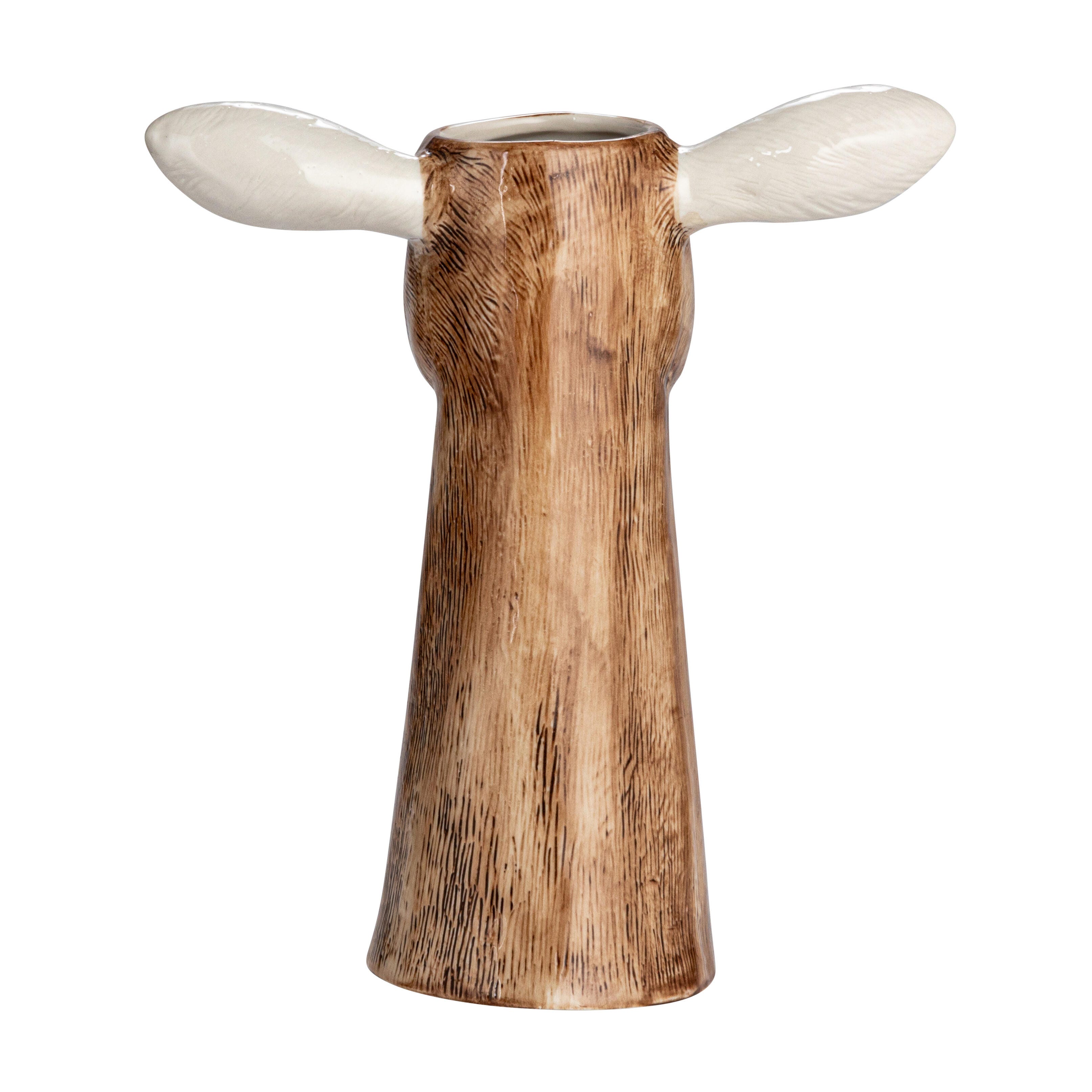 Storied Home Hand-Painted Decorative Stoneware Goat Vase, , large