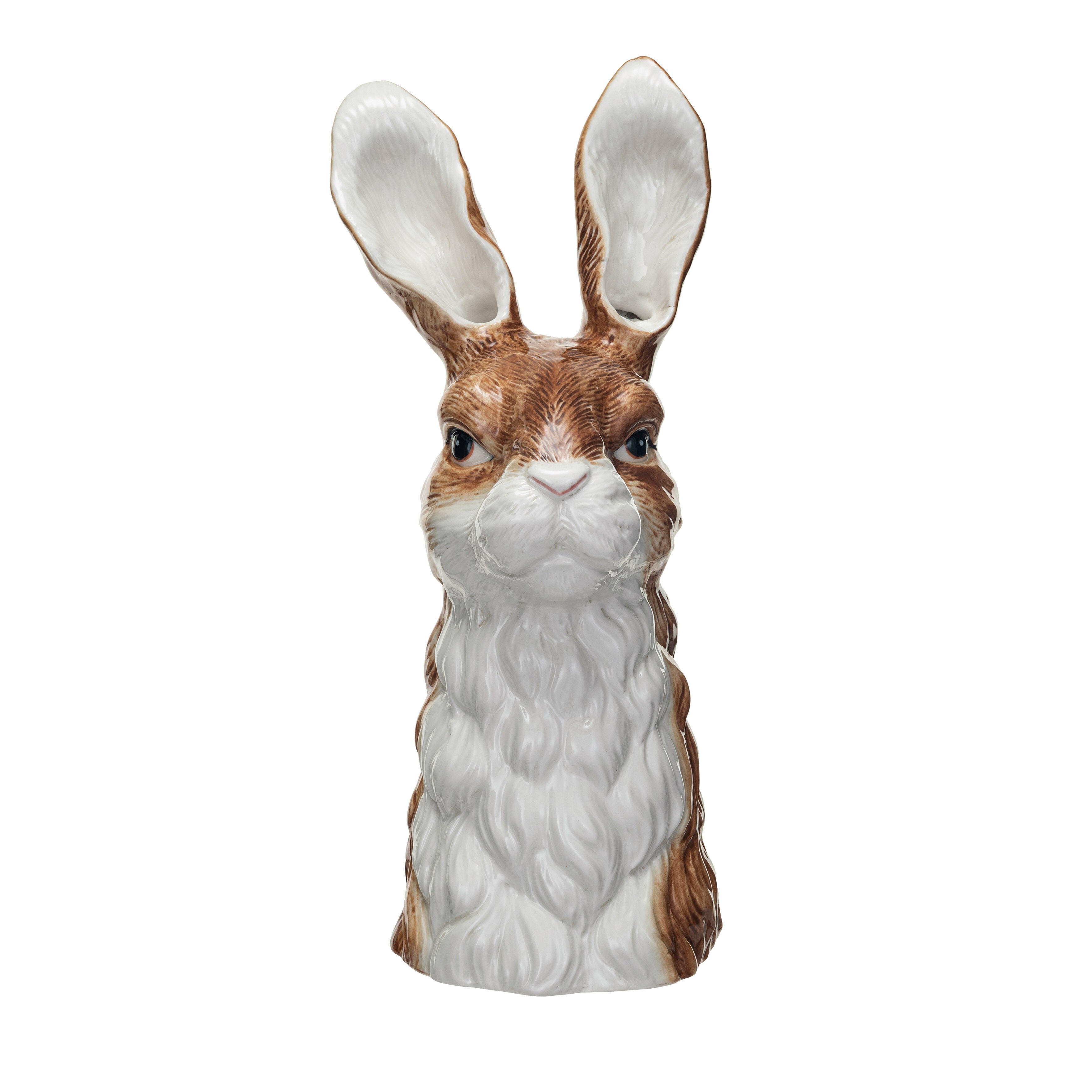 Storied Home Hand-Painted Decorative Stoneware Rabbit Vase, , large