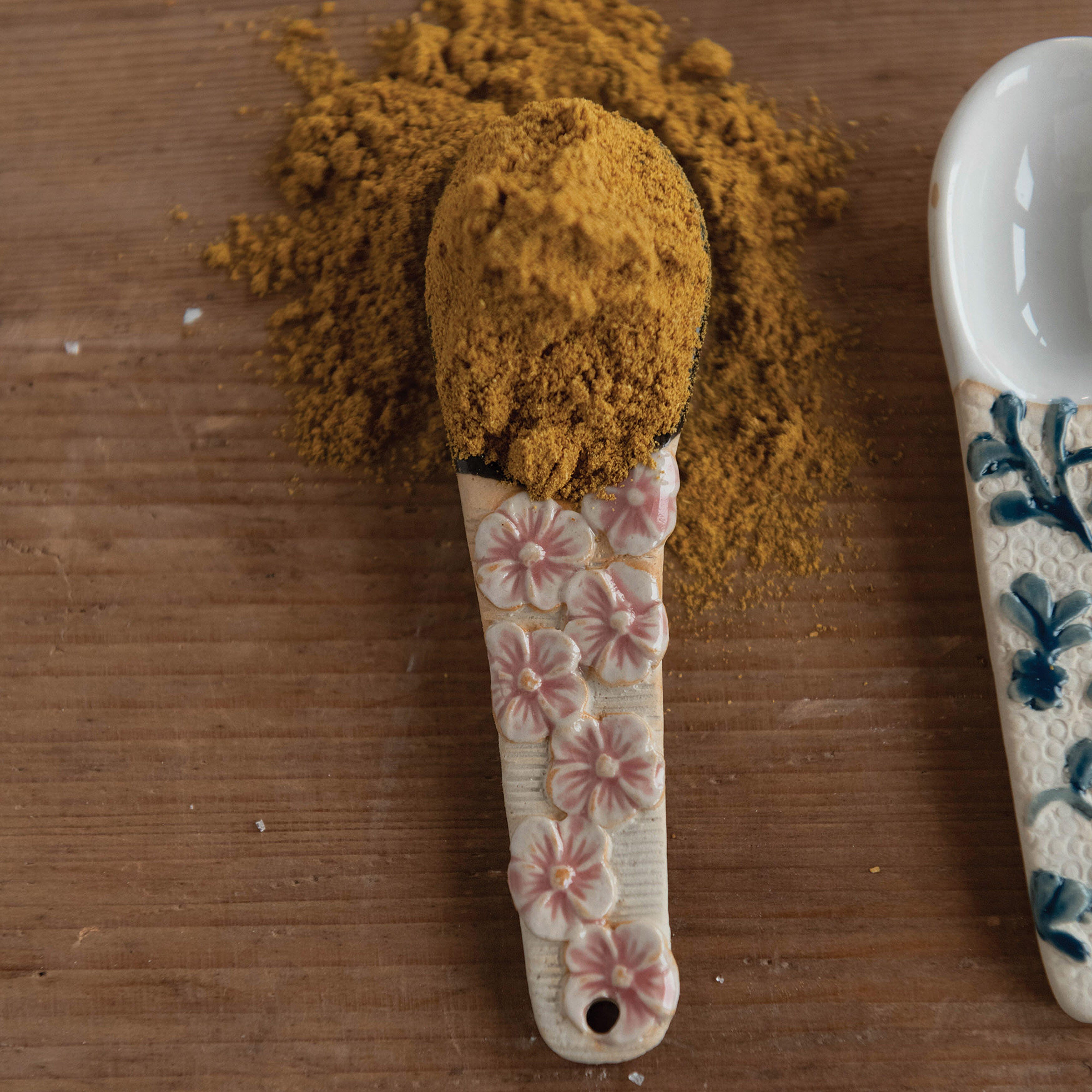 Storied Home Hand-Painted Stoneware Spoon Set of 6, , large