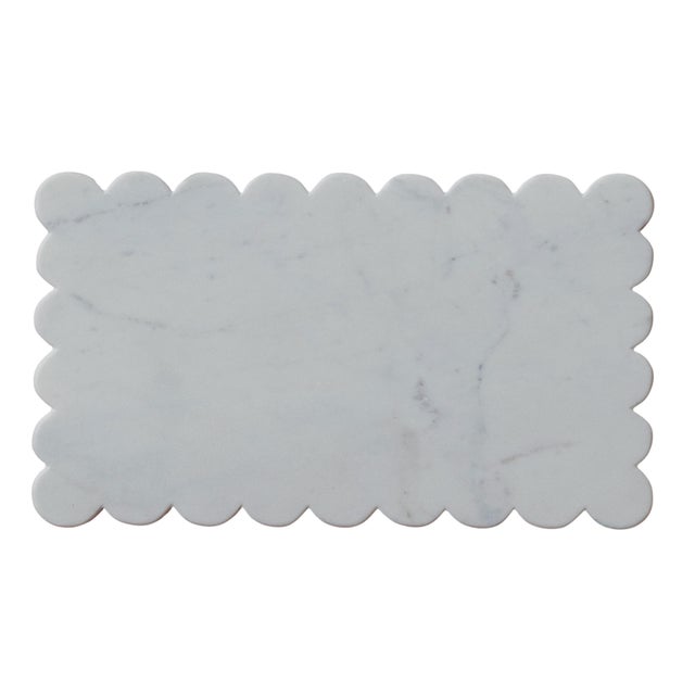 Storied Home Scalloped Edge Cheese Board, White