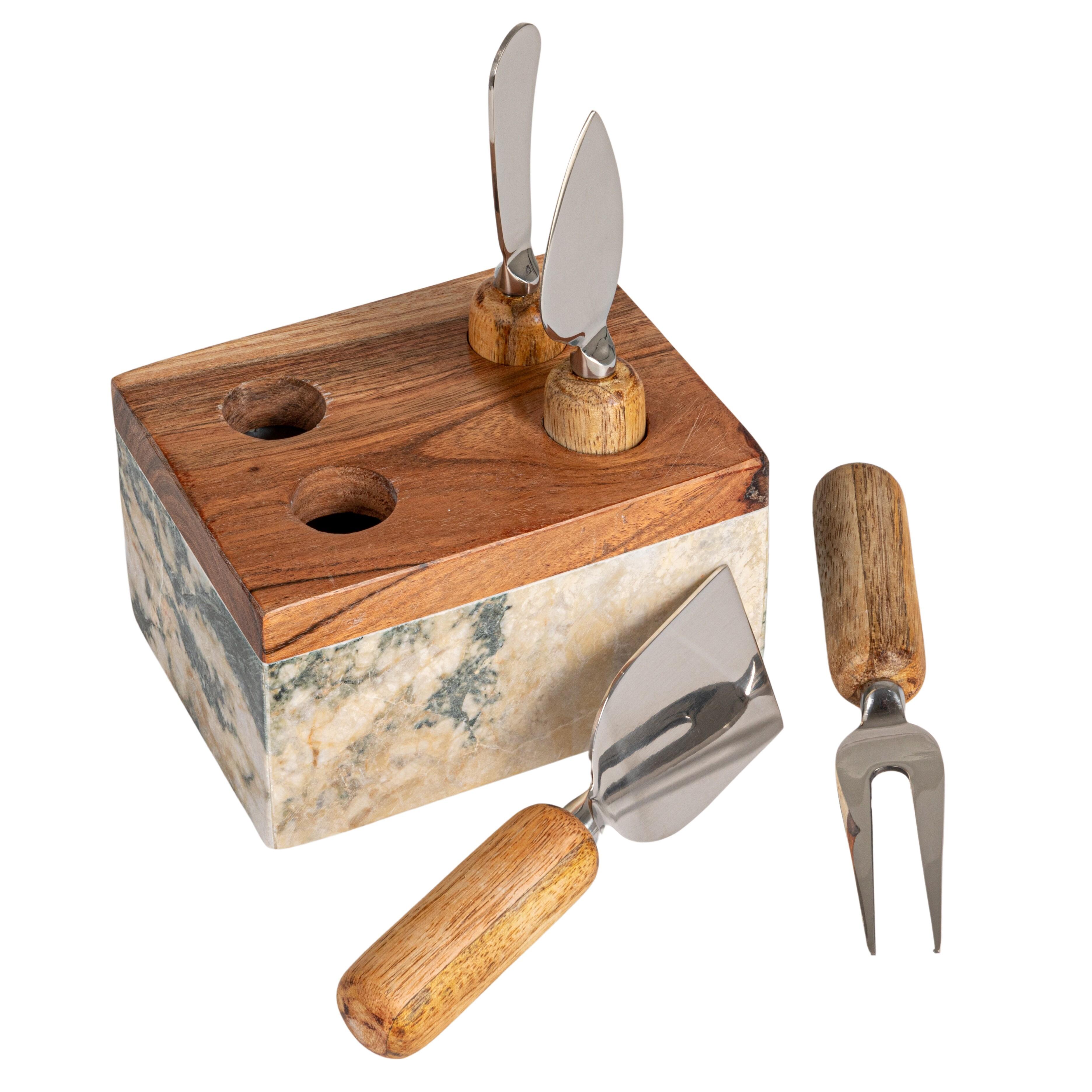 Storied Home Marble Cheese Server Set of 4, , large