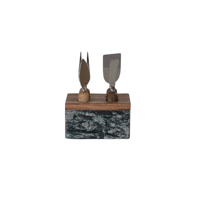 Storied Home Marble Cheese Server Set of 4
