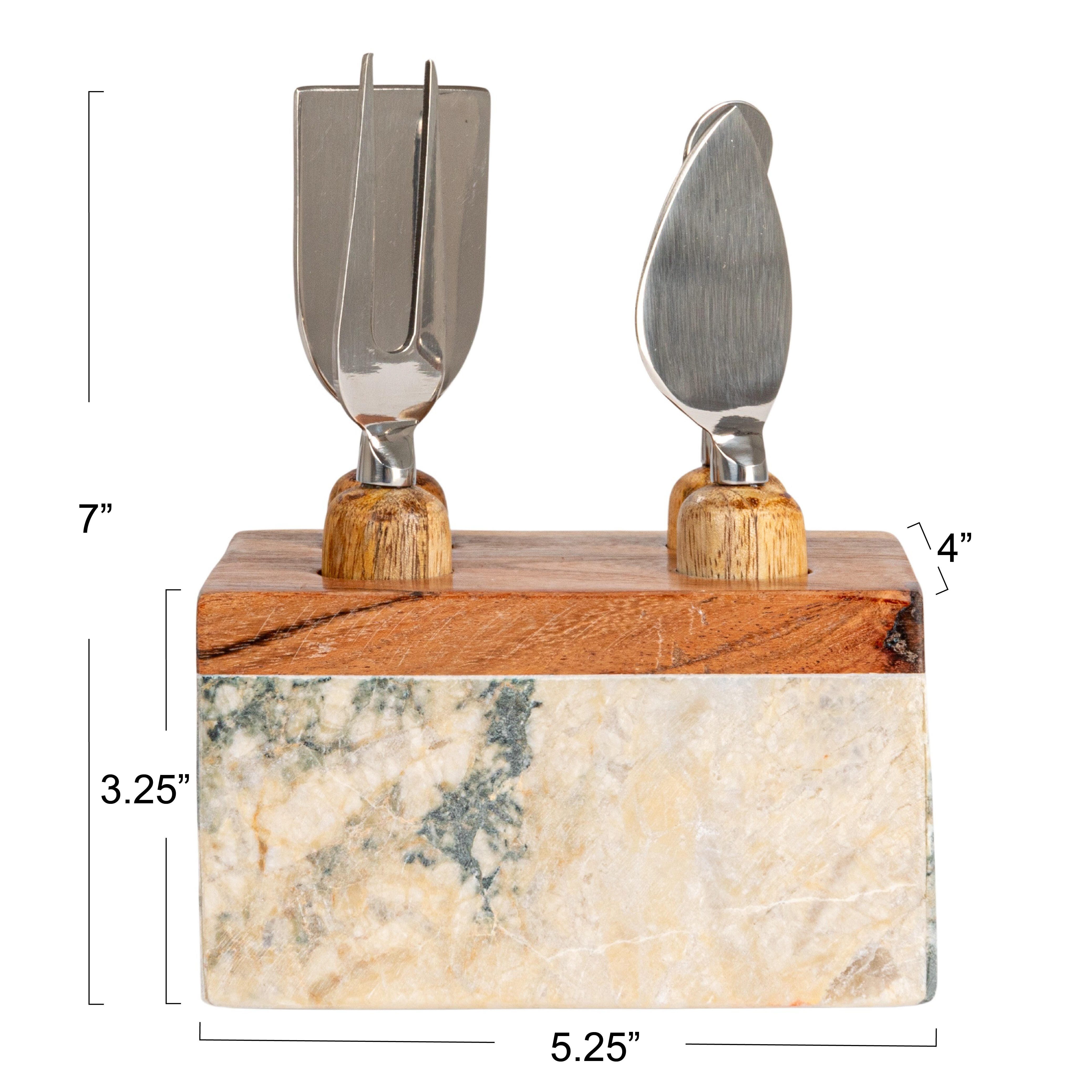 Storied Home Marble Cheese Server Set of 4, , large