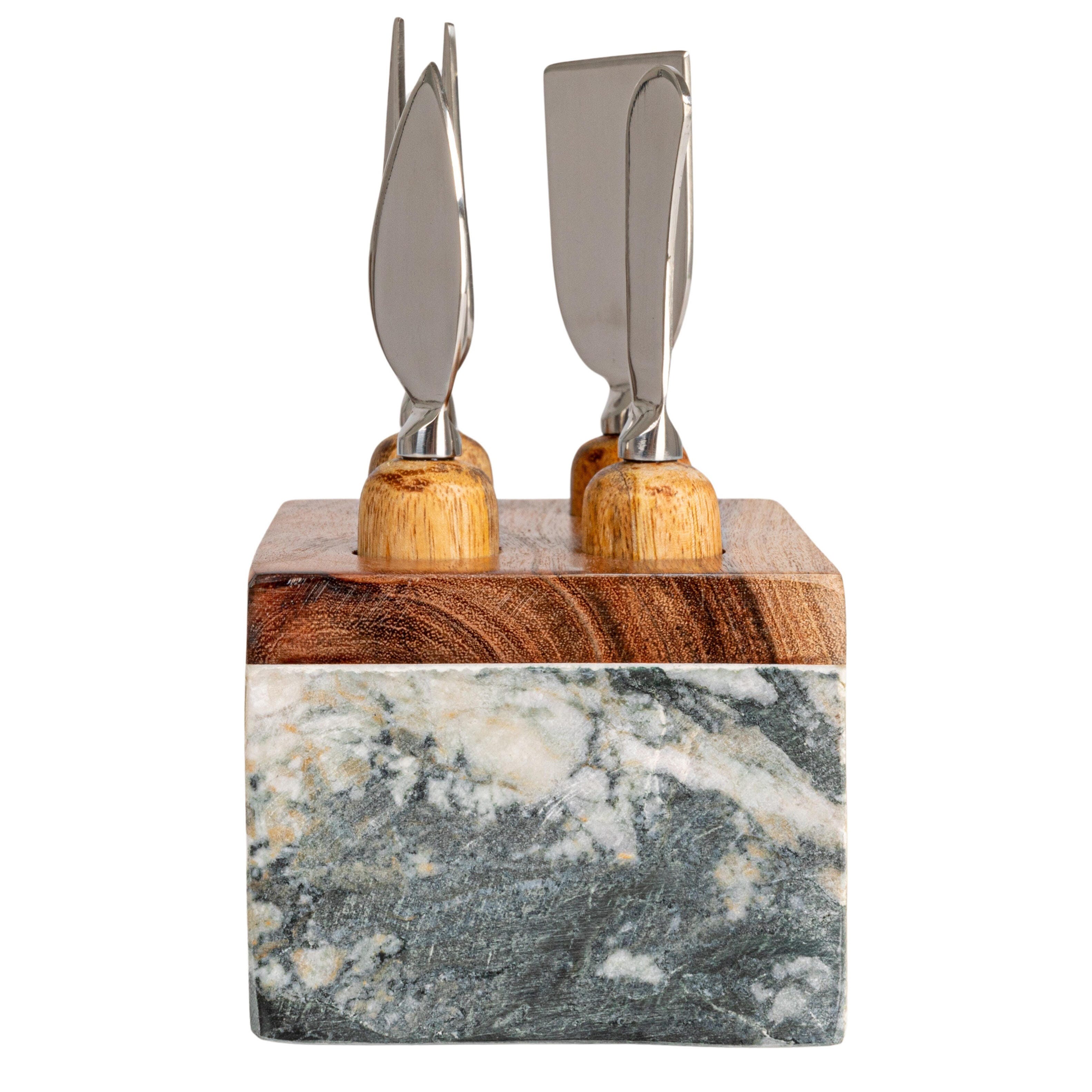 Storied Home Marble Cheese Server Set of 4, , large
