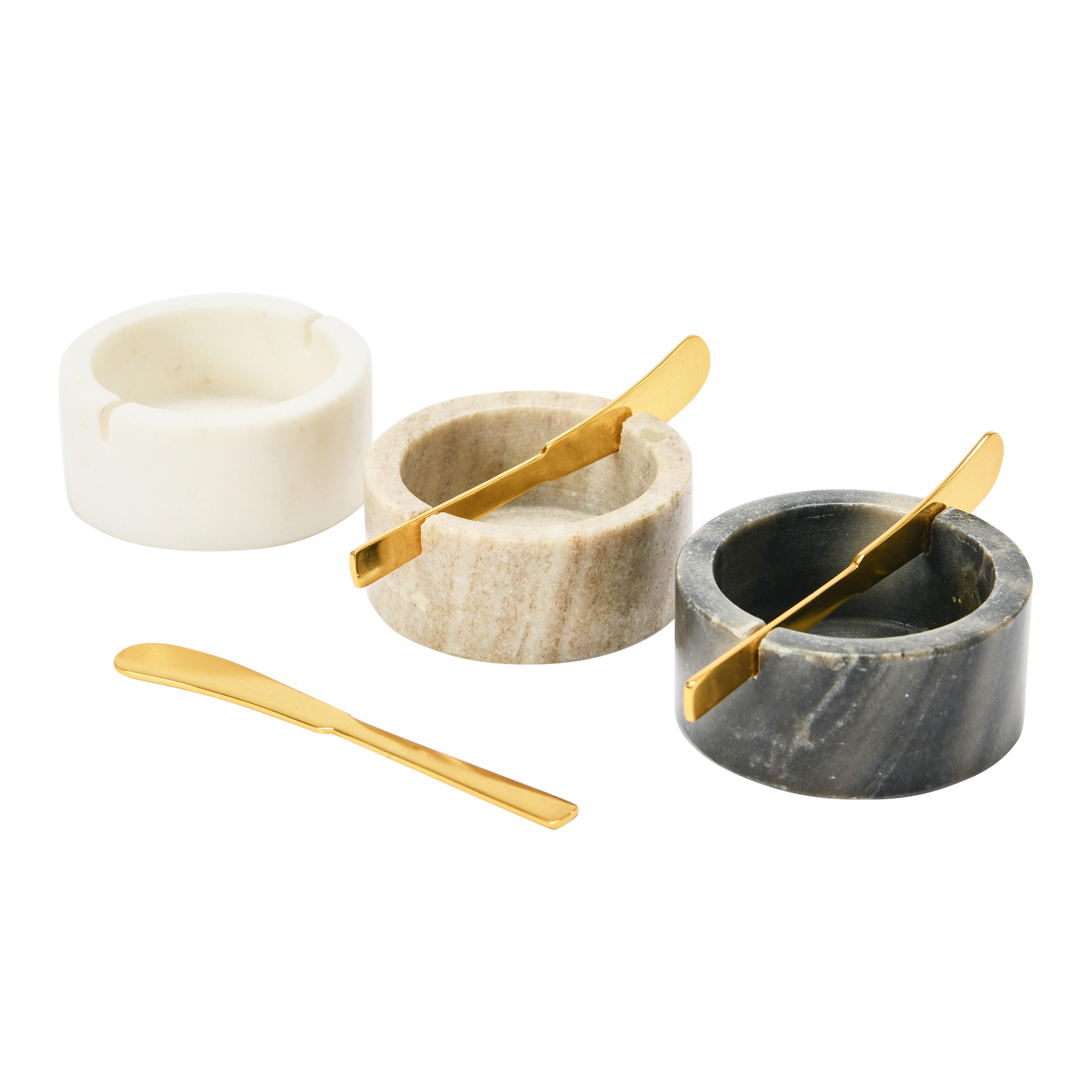 Storied Home Marble Pinch Bowls for Salt & Pepper Set of 6, , large