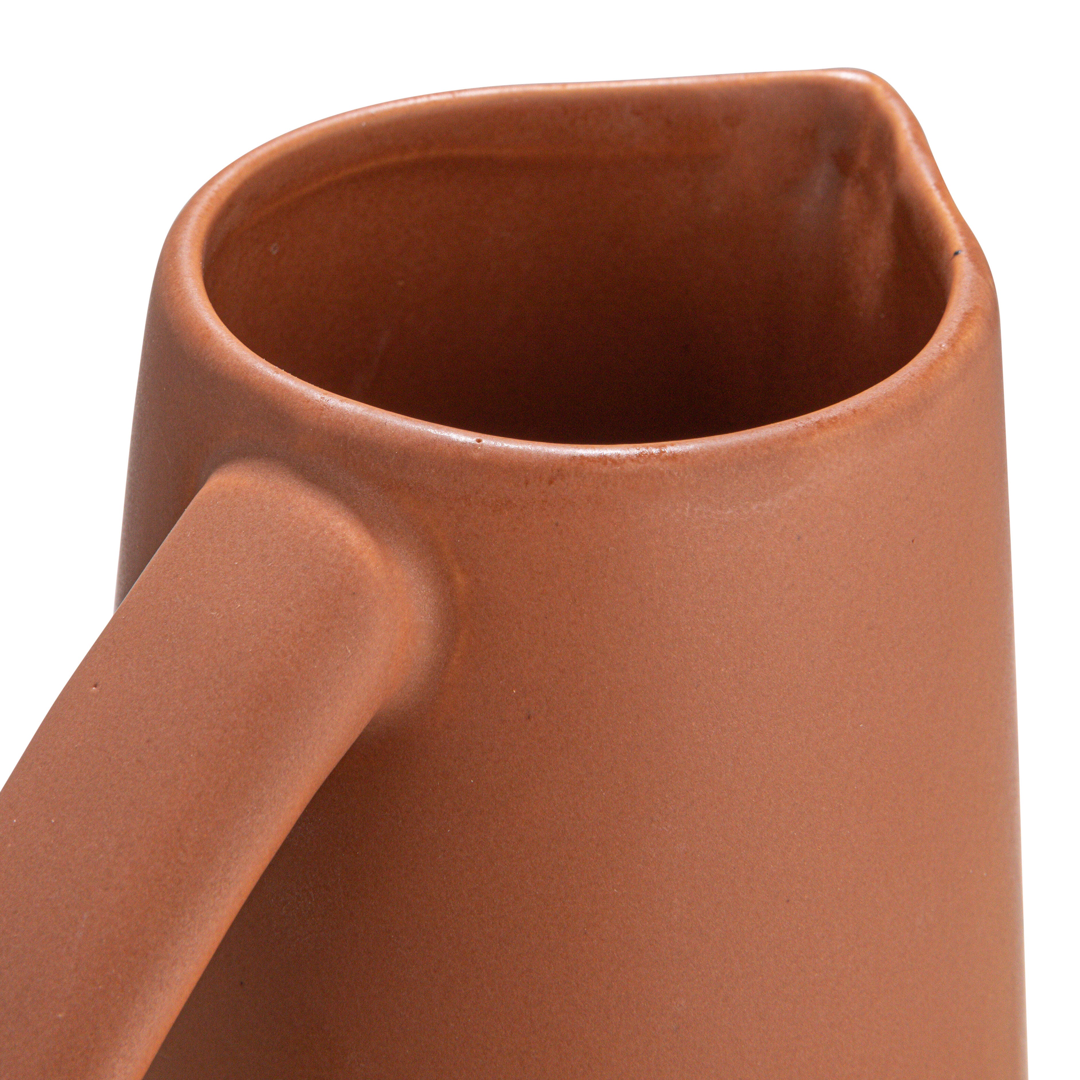 Storied Home Modern Stoneware Pitcher, Terracotta, large