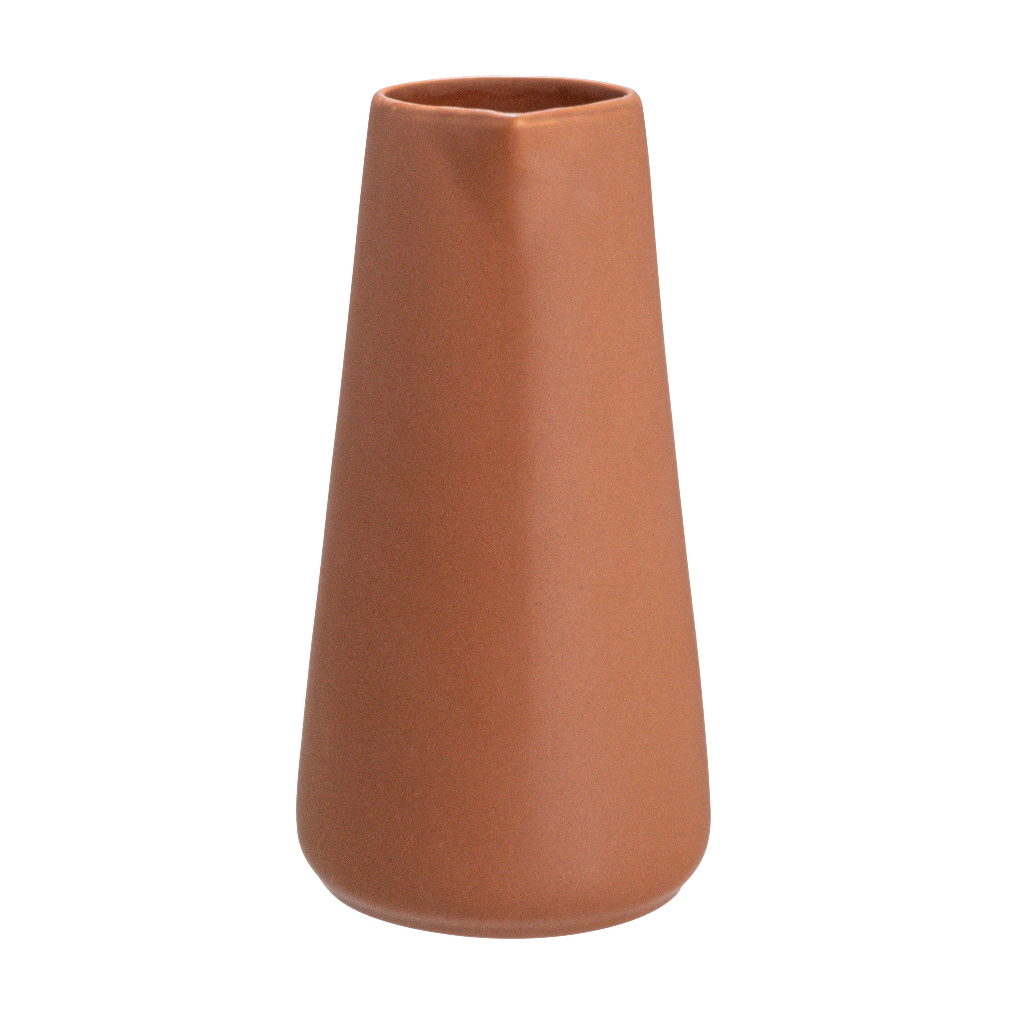 Storied Home Modern Stoneware Pitcher, Terracotta, large