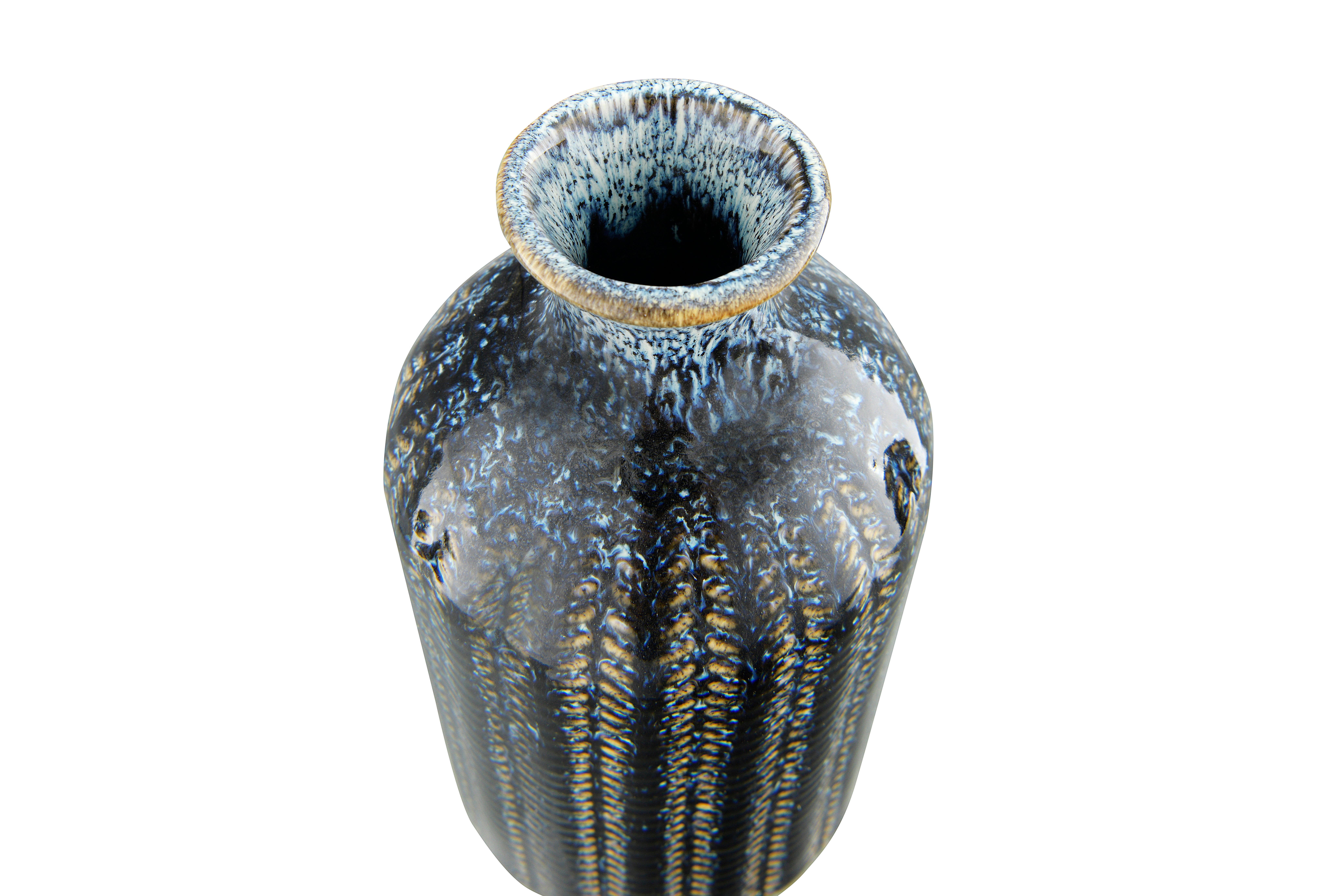 Storied Home Stoneware Embossed Vase Set of 3, , large