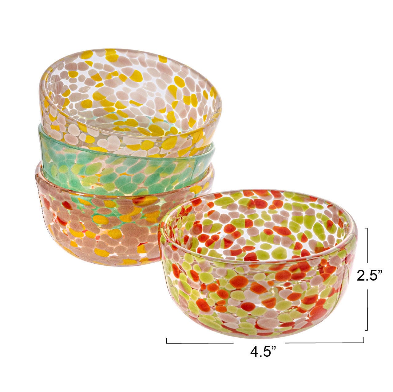 Storied Home Round Glass Bowl Set of 4, , large