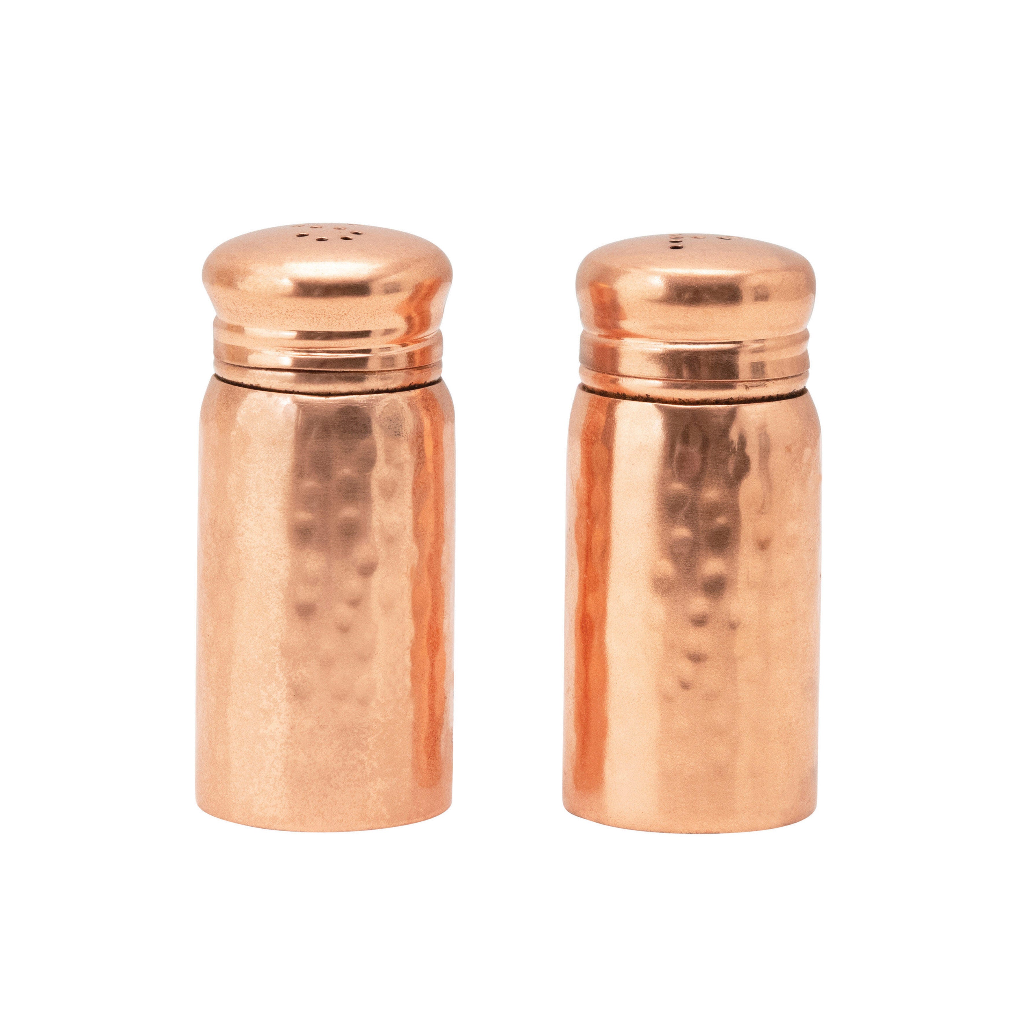 Storied Home Round Hammered Salt and Pepper Shakers, , large