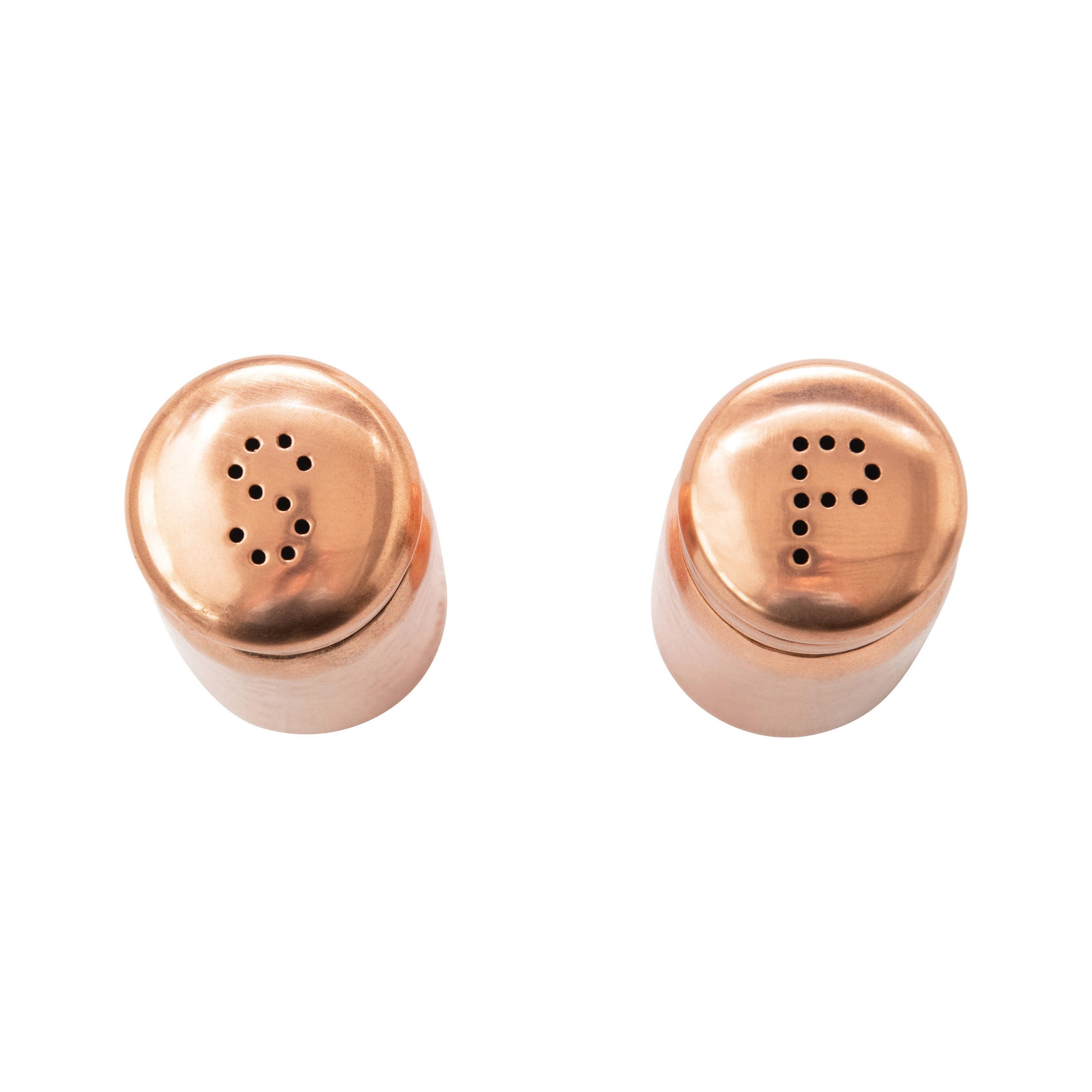 Storied Home Round Hammered Salt and Pepper Shakers, , large