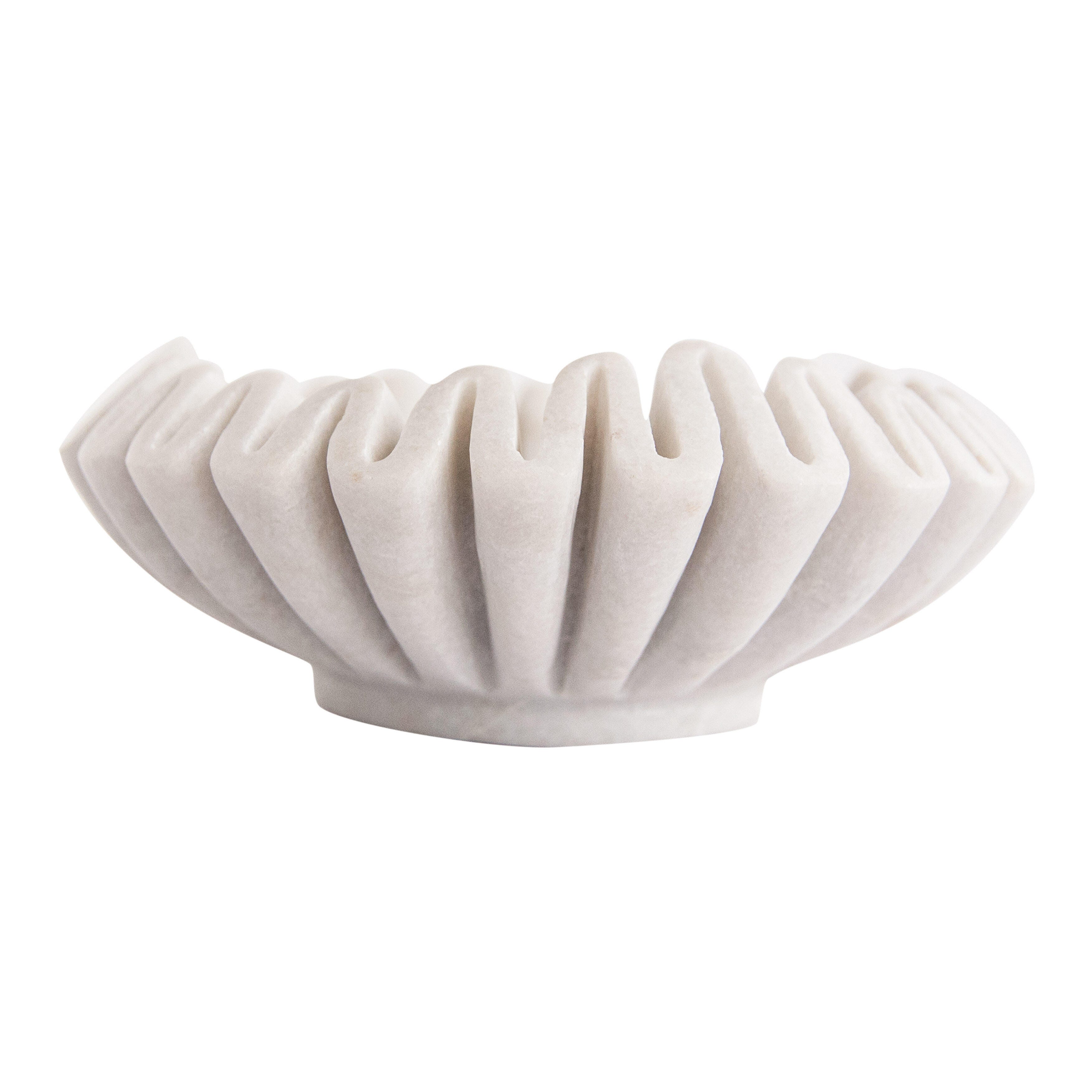 Storied Home Round Decorative Dish, White, large