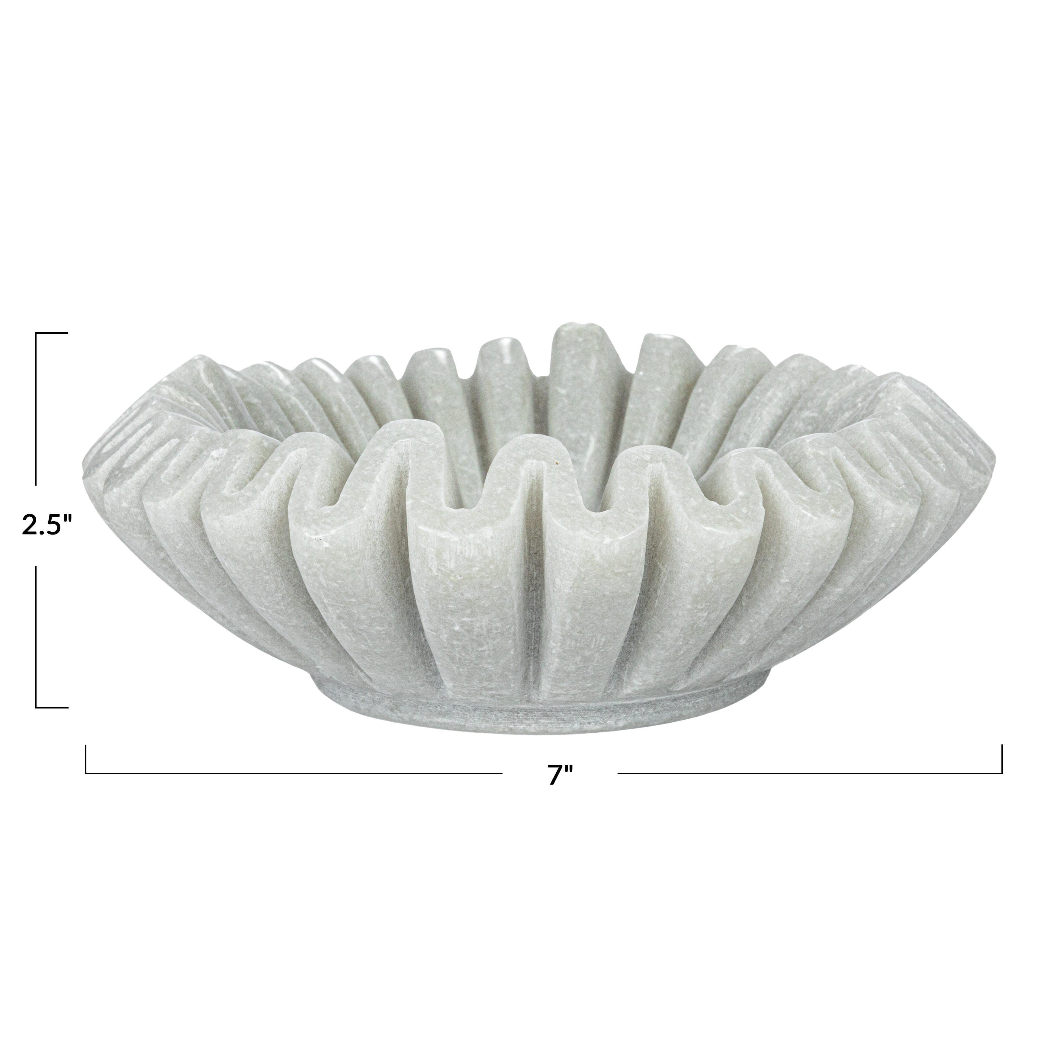 Storied Home Round Decorative Dish, White, large