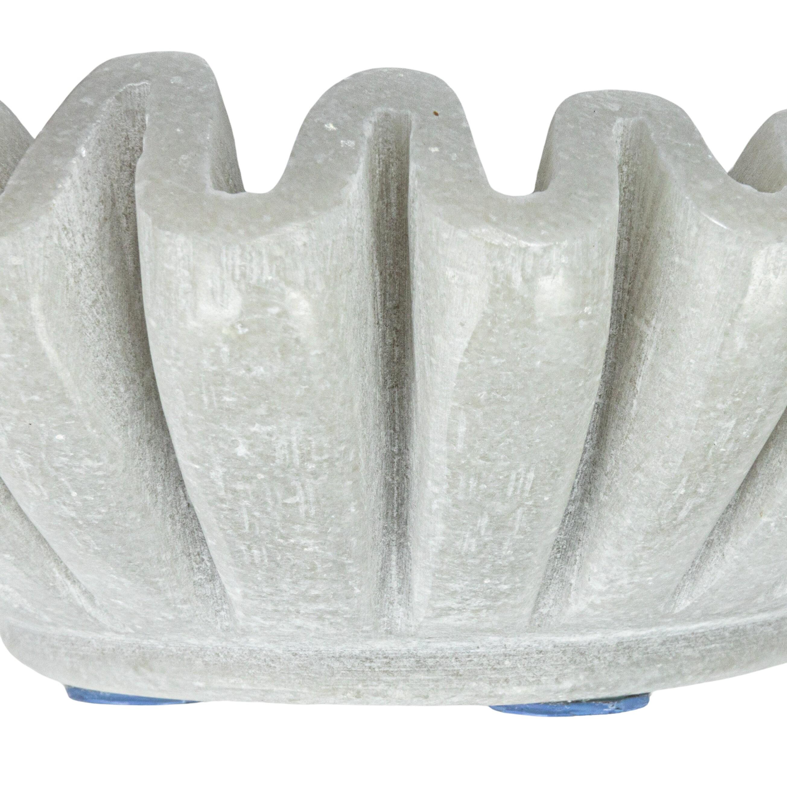 Storied Home Round Decorative Dish, White, large
