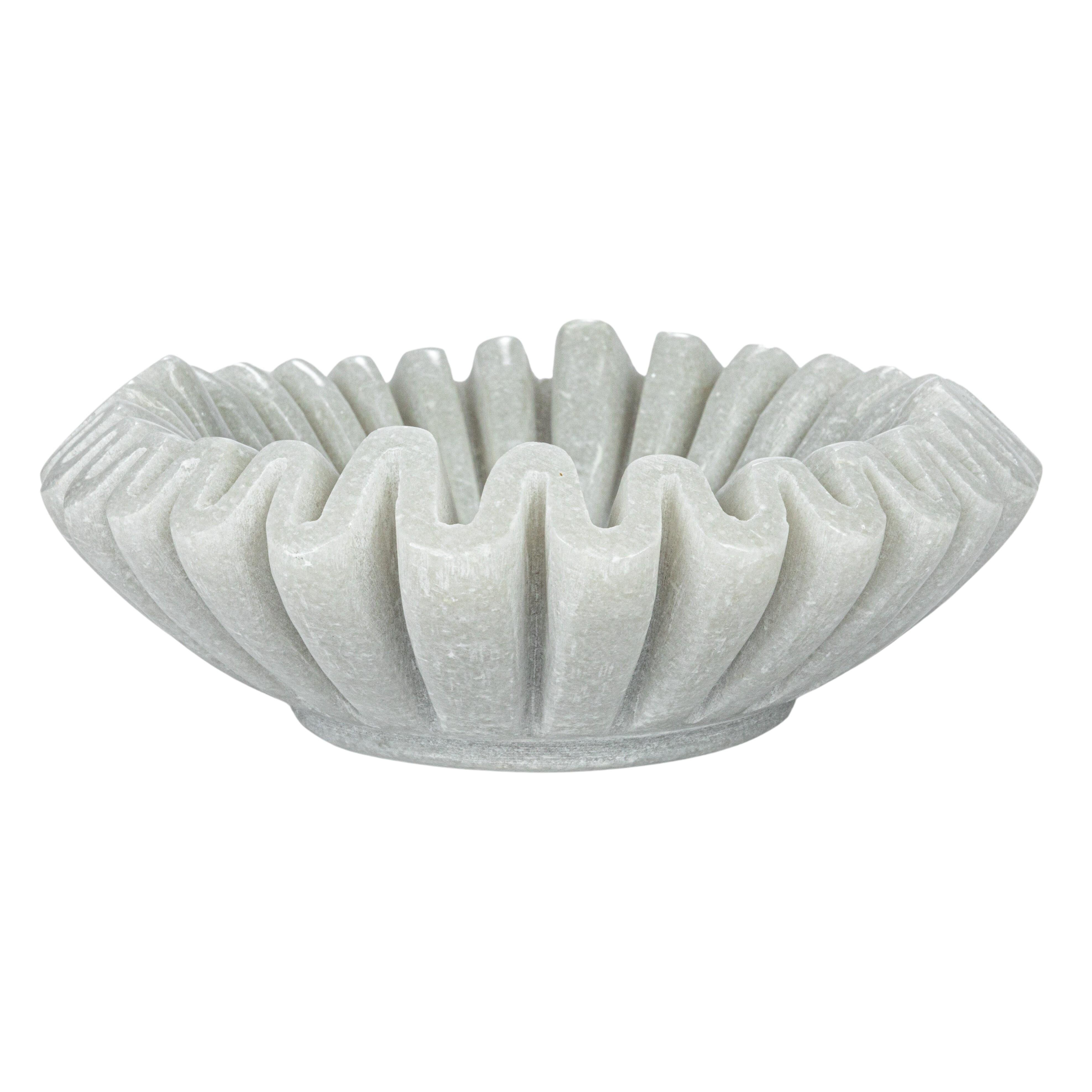 Storied Home Round Decorative Dish, White, large