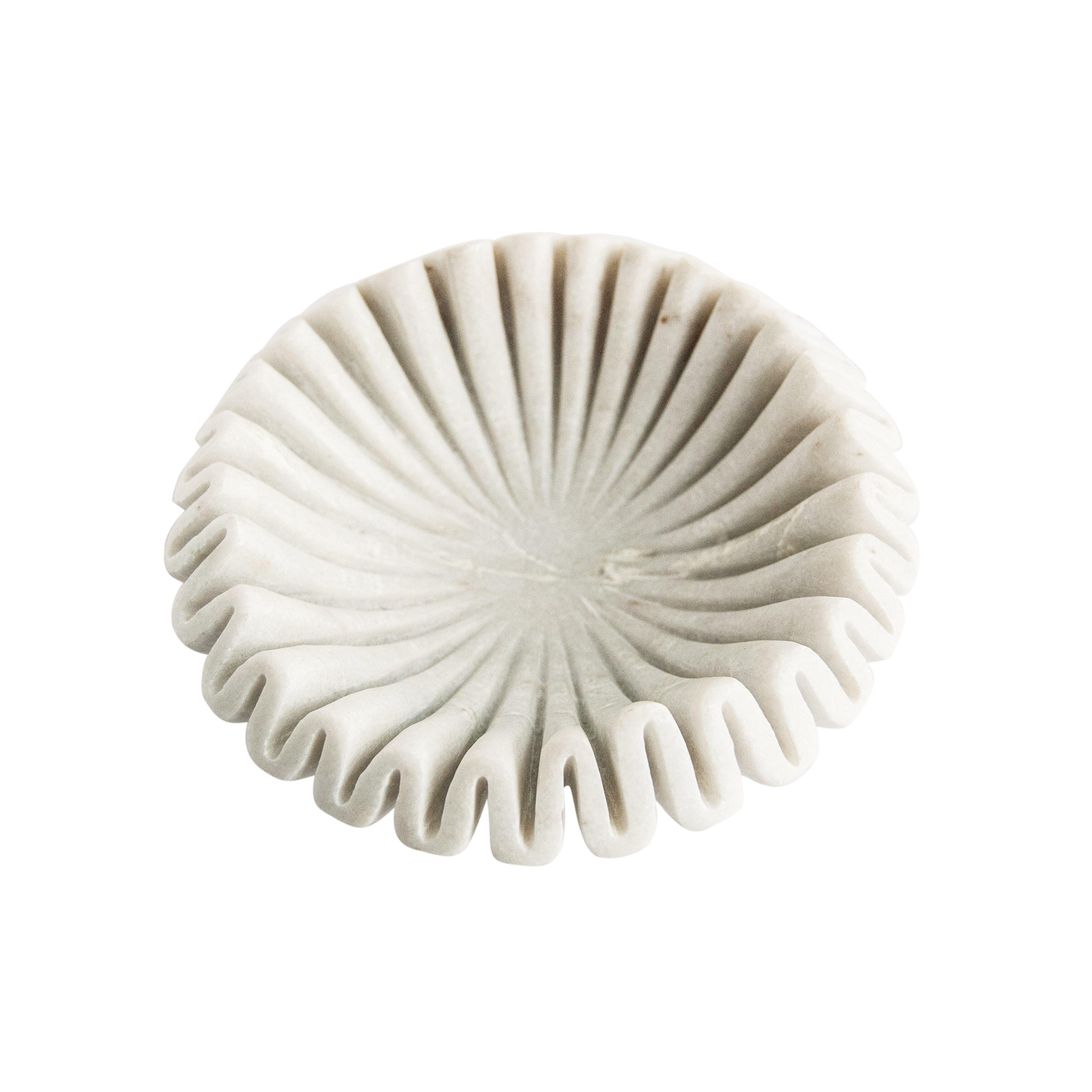 Storied Home Round Decorative Dish, White, large