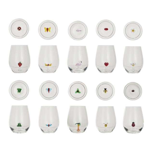 Storied Home Round Stemless Wine Glass Set of 10