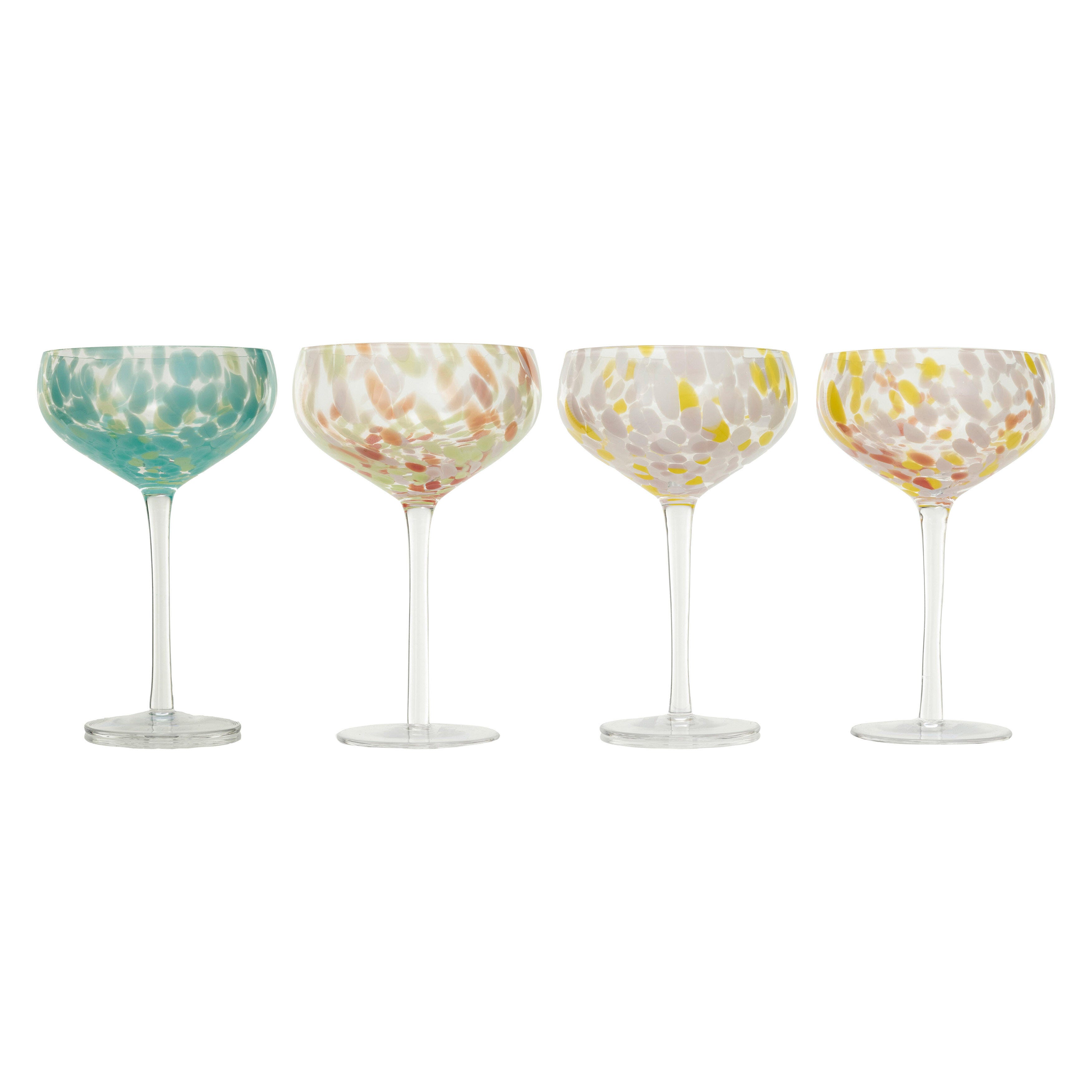 Storied Home Round Stemmed Champagne Coupe Glass Set of 4, , large
