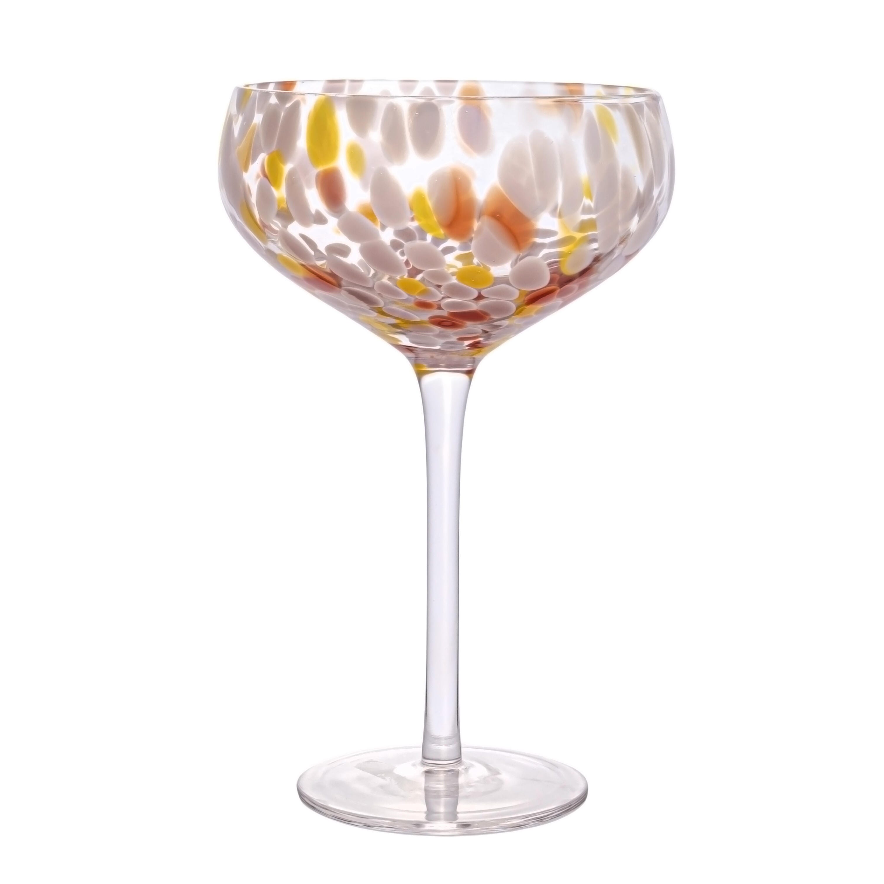 Storied Home Round Stemmed Champagne Coupe Glass Set of 4, , large