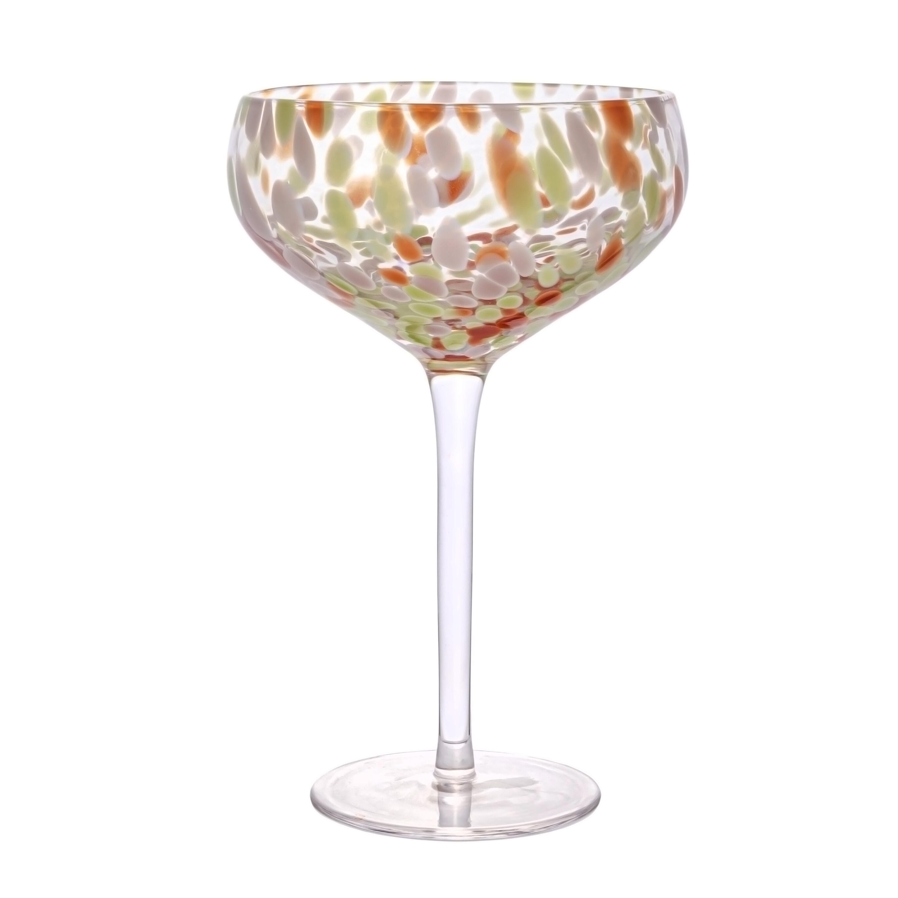 Storied Home Round Stemmed Champagne Coupe Glass Set of 4, , large