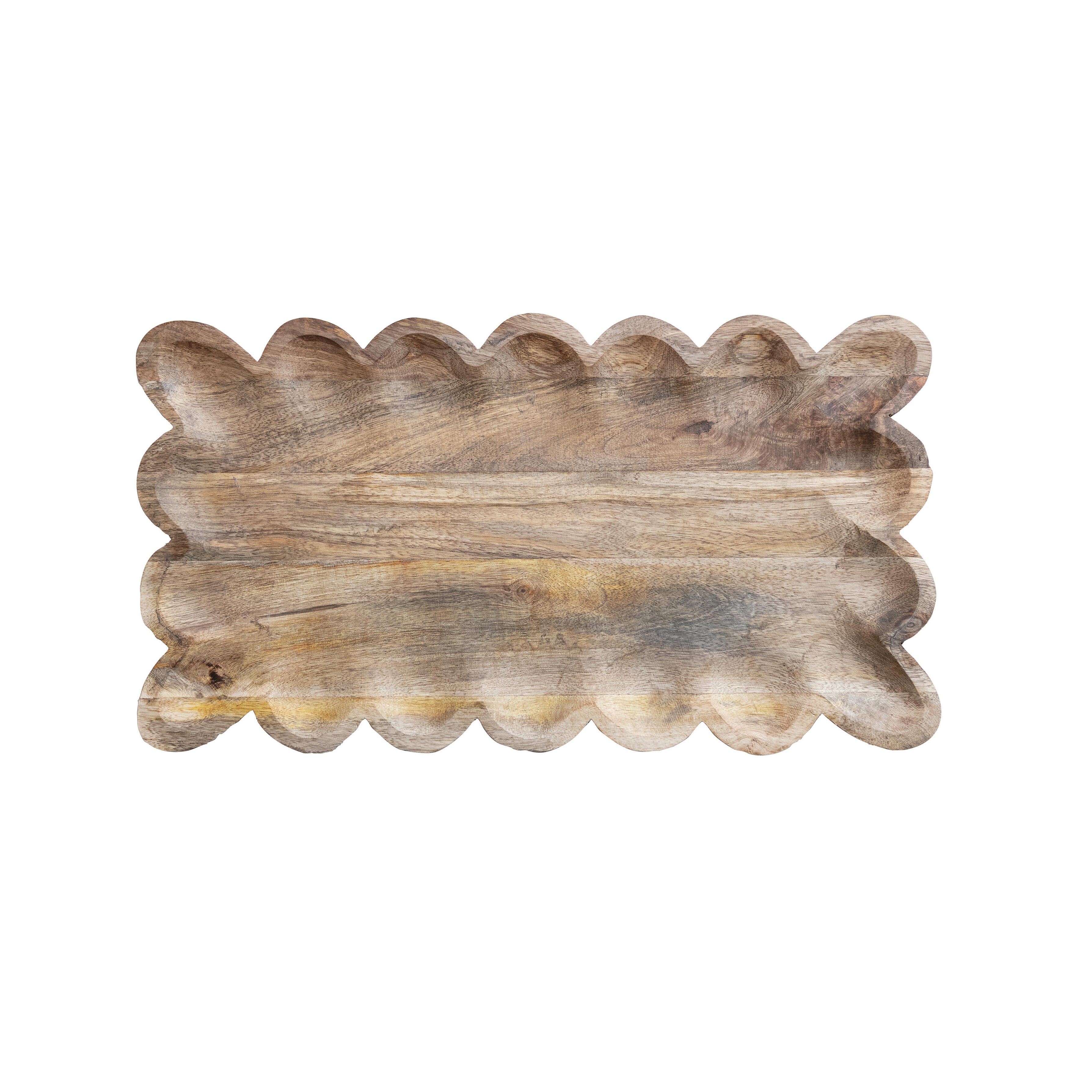 Storied Home Rustic Scalloped Tray, , large