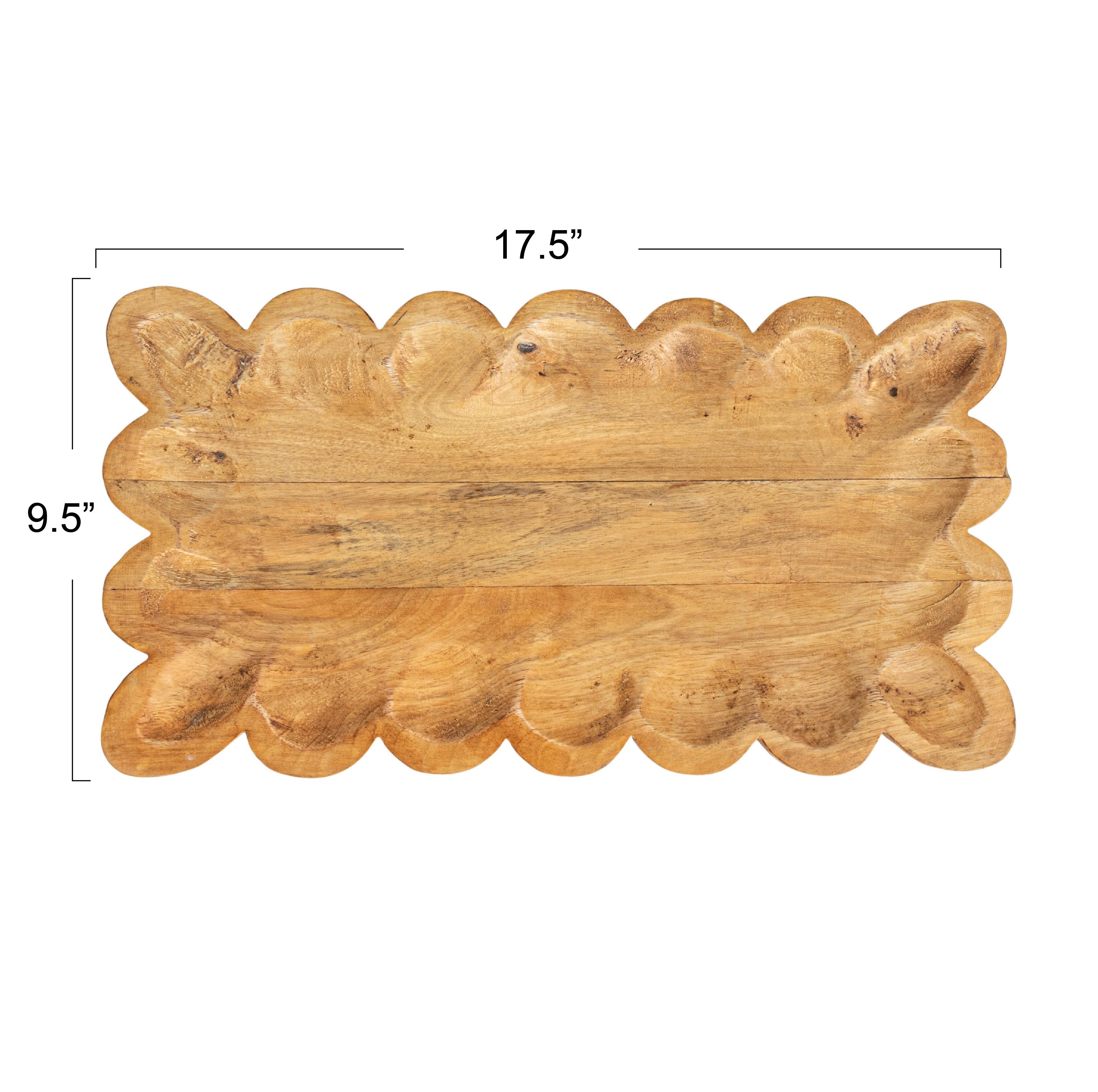 Storied Home Rustic Scalloped Tray, , large
