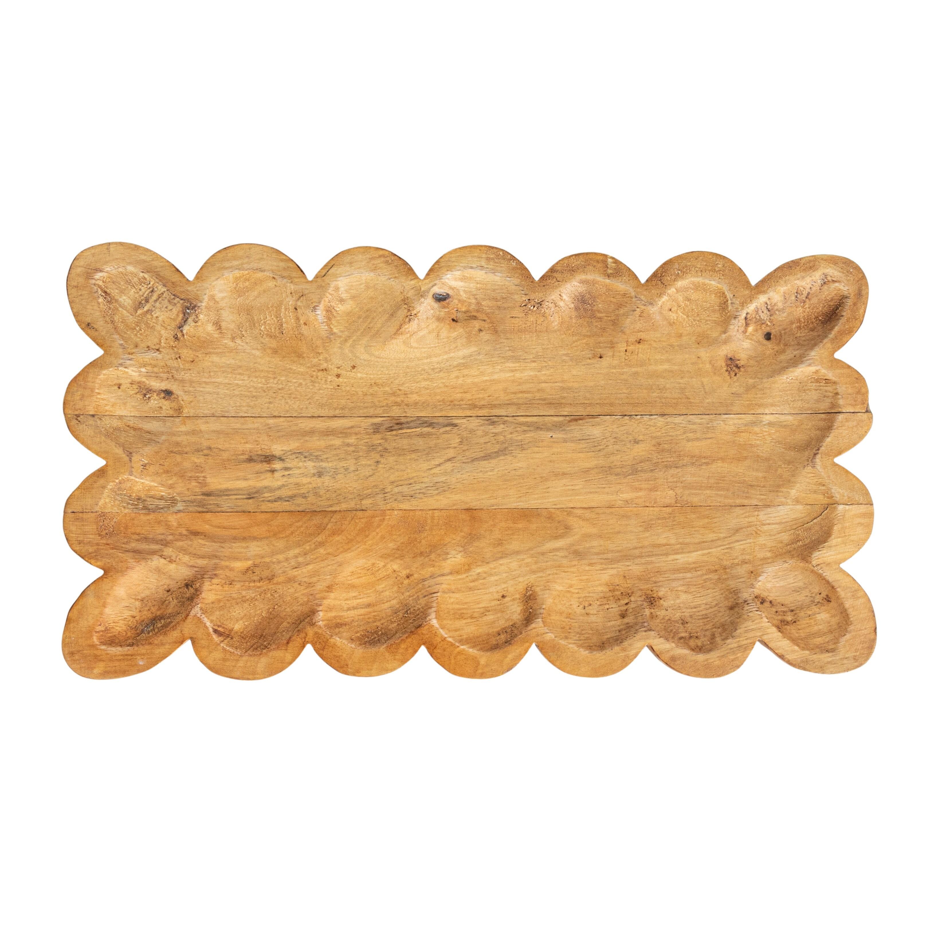 Storied Home Rustic Scalloped Tray, , large
