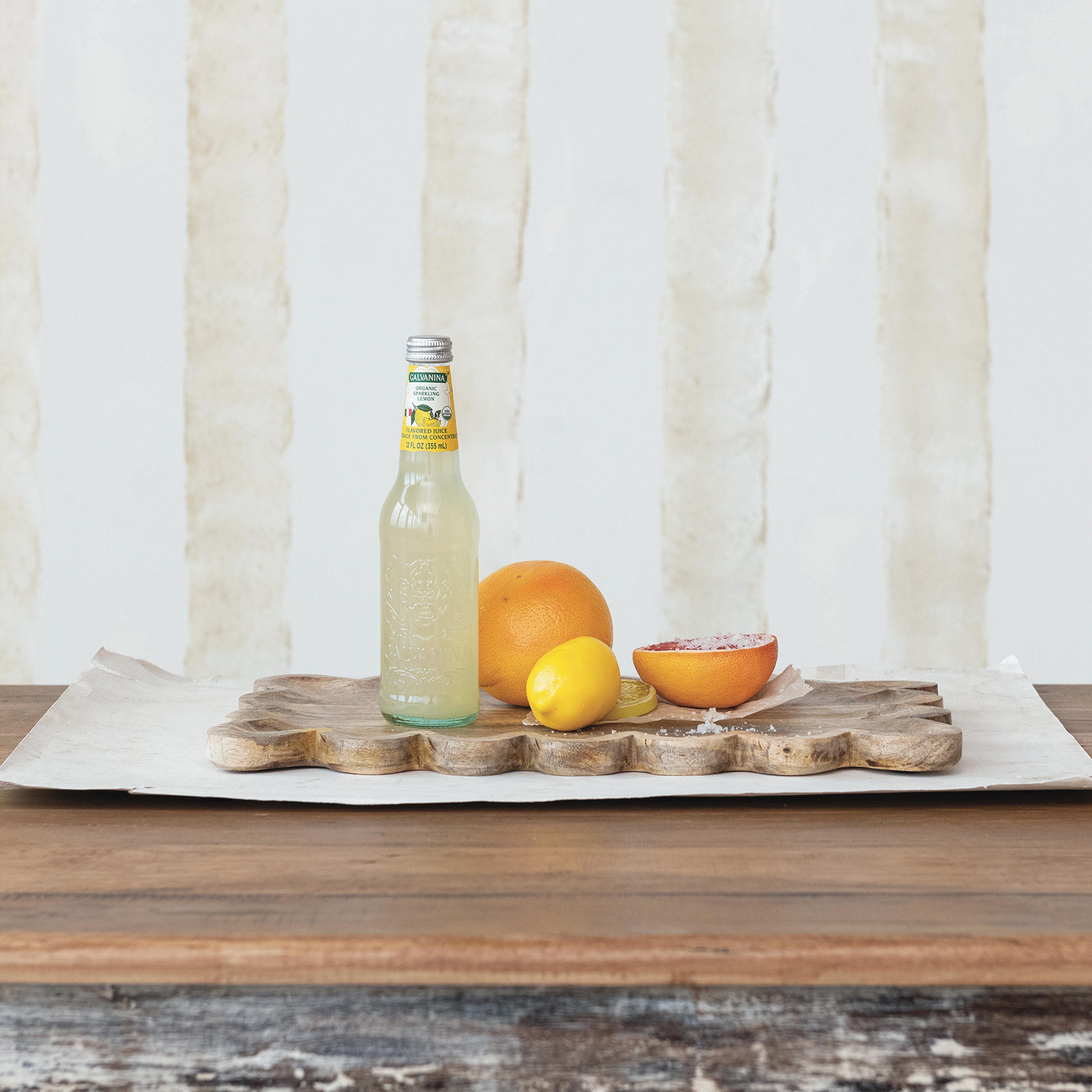 Storied Home Rustic Scalloped Tray, , large
