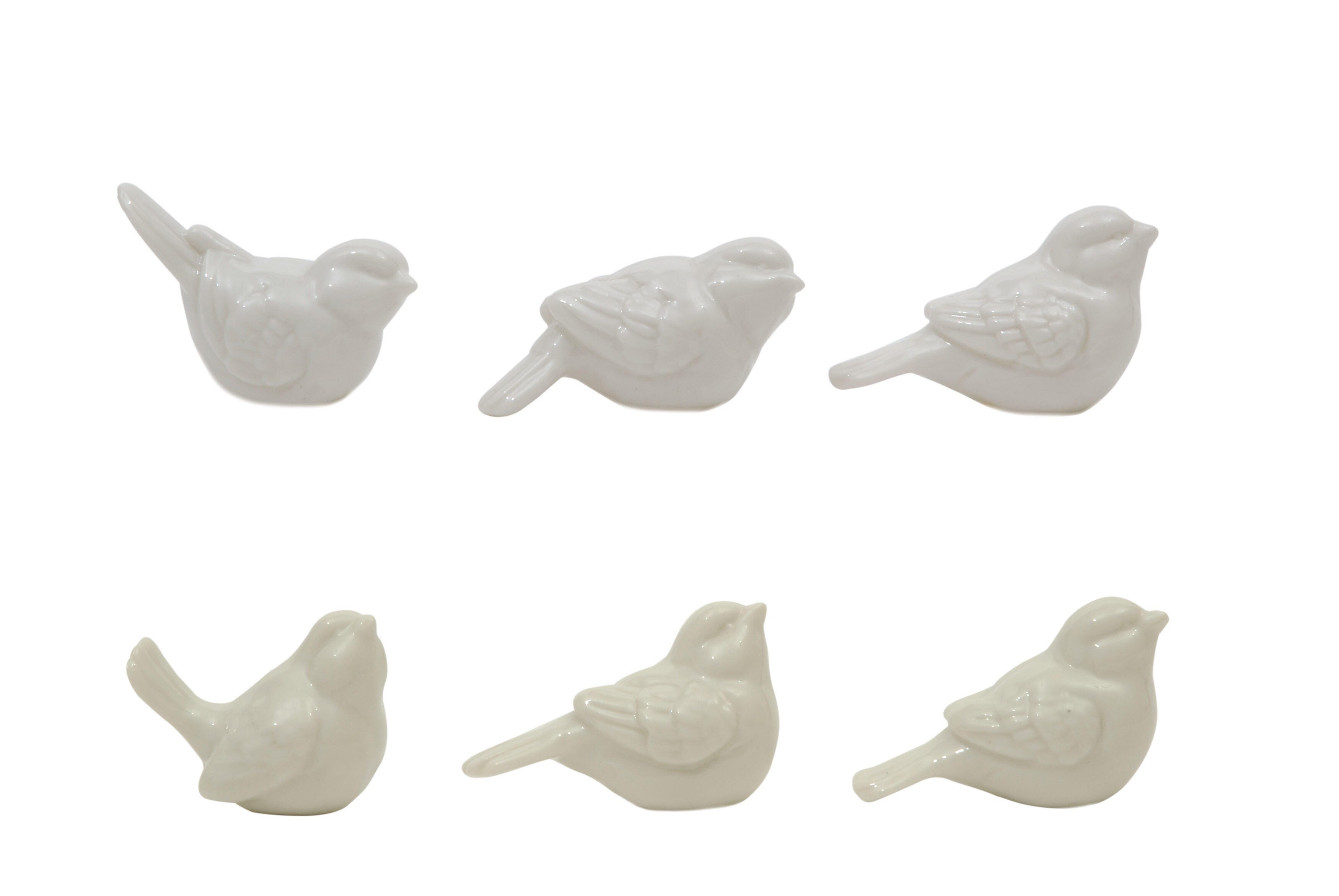 Storied Home Decorative Ceramic Birds Set of 6, , large