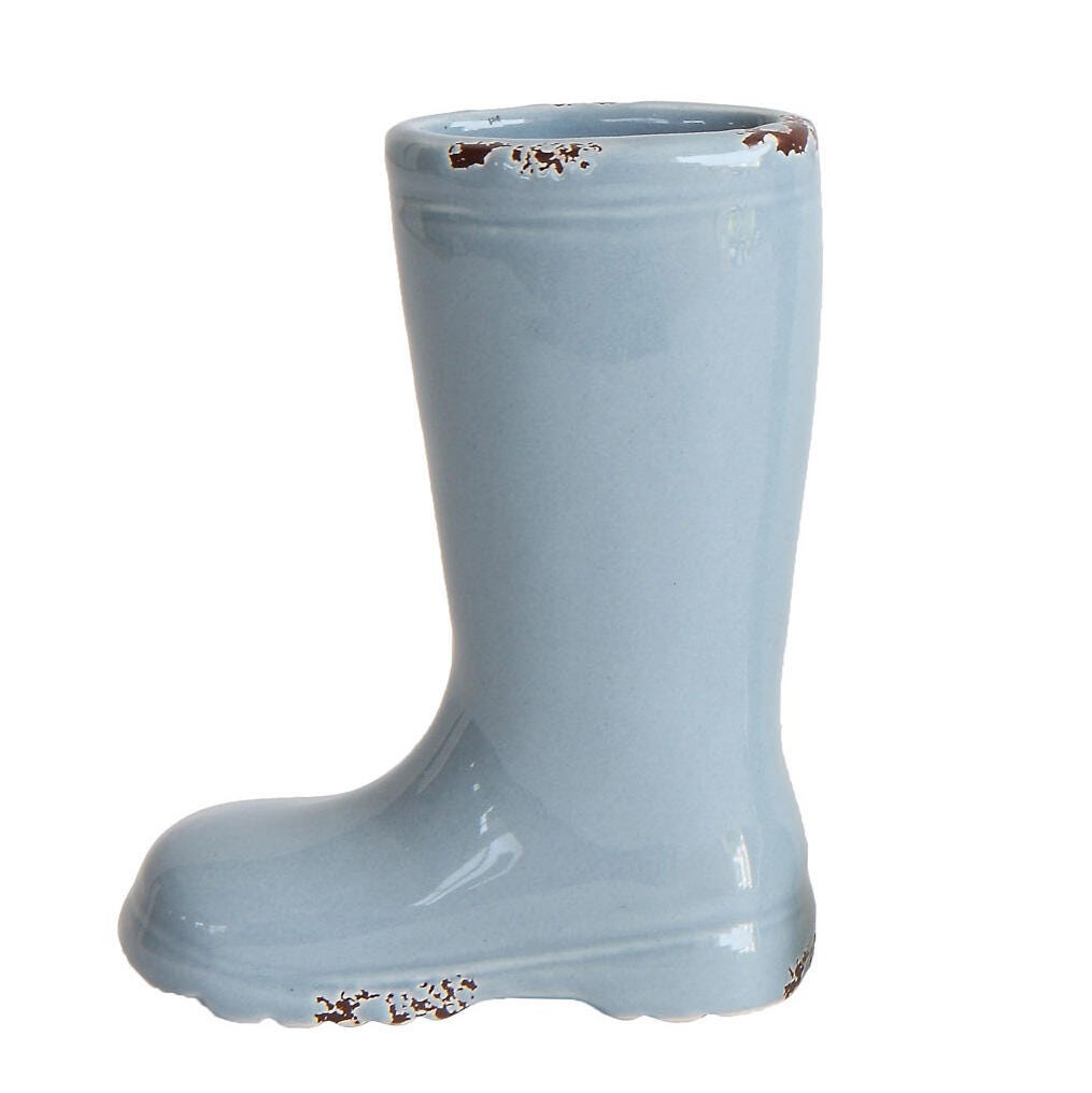 Storied Home Stoneware Boot Vases with Distressed Finish Set of 4, , large