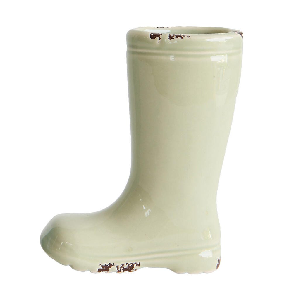Storied Home Stoneware Boot Vases with Distressed Finish Set of 4, , large