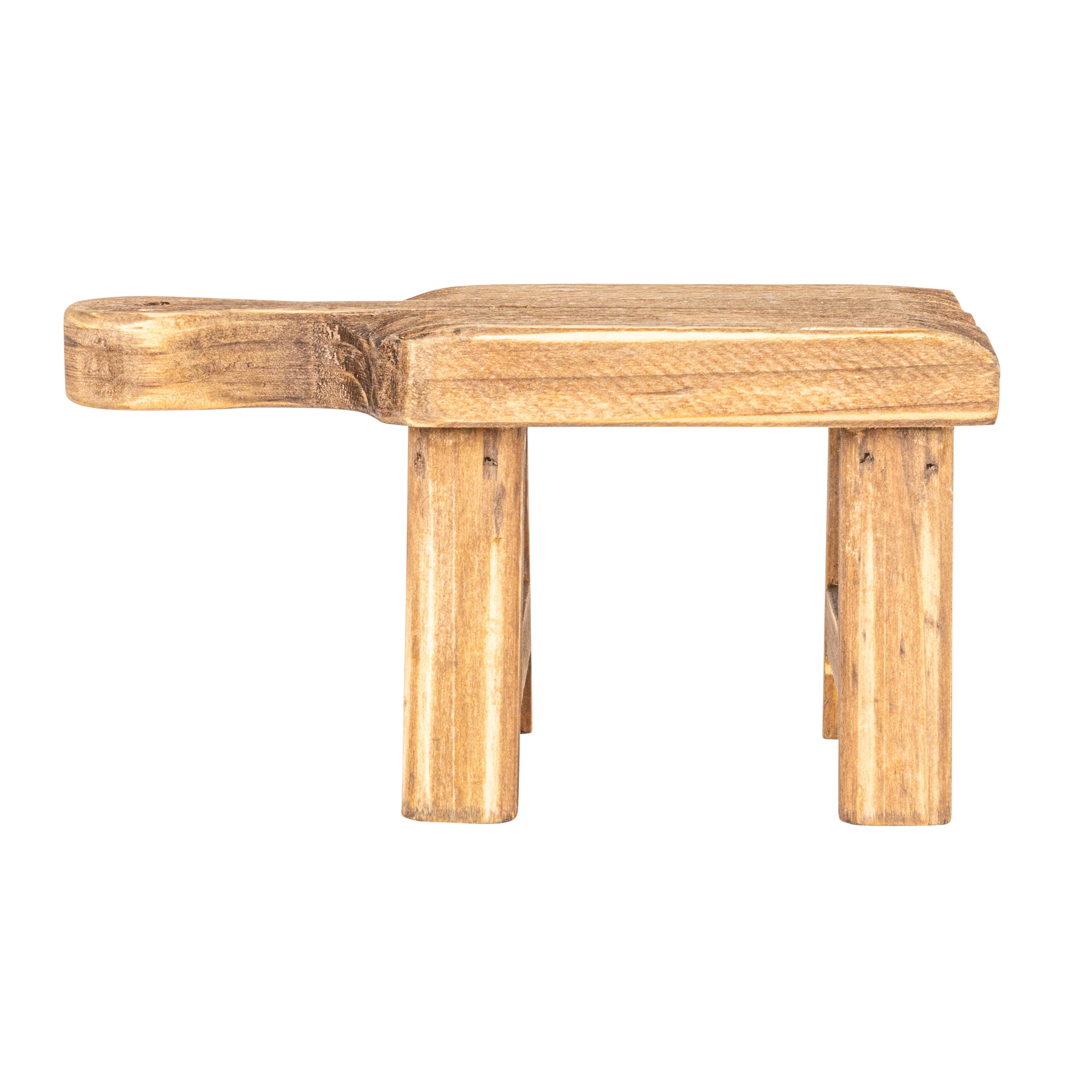 Storied Home Rustic Small Pedestal with Handle, , large