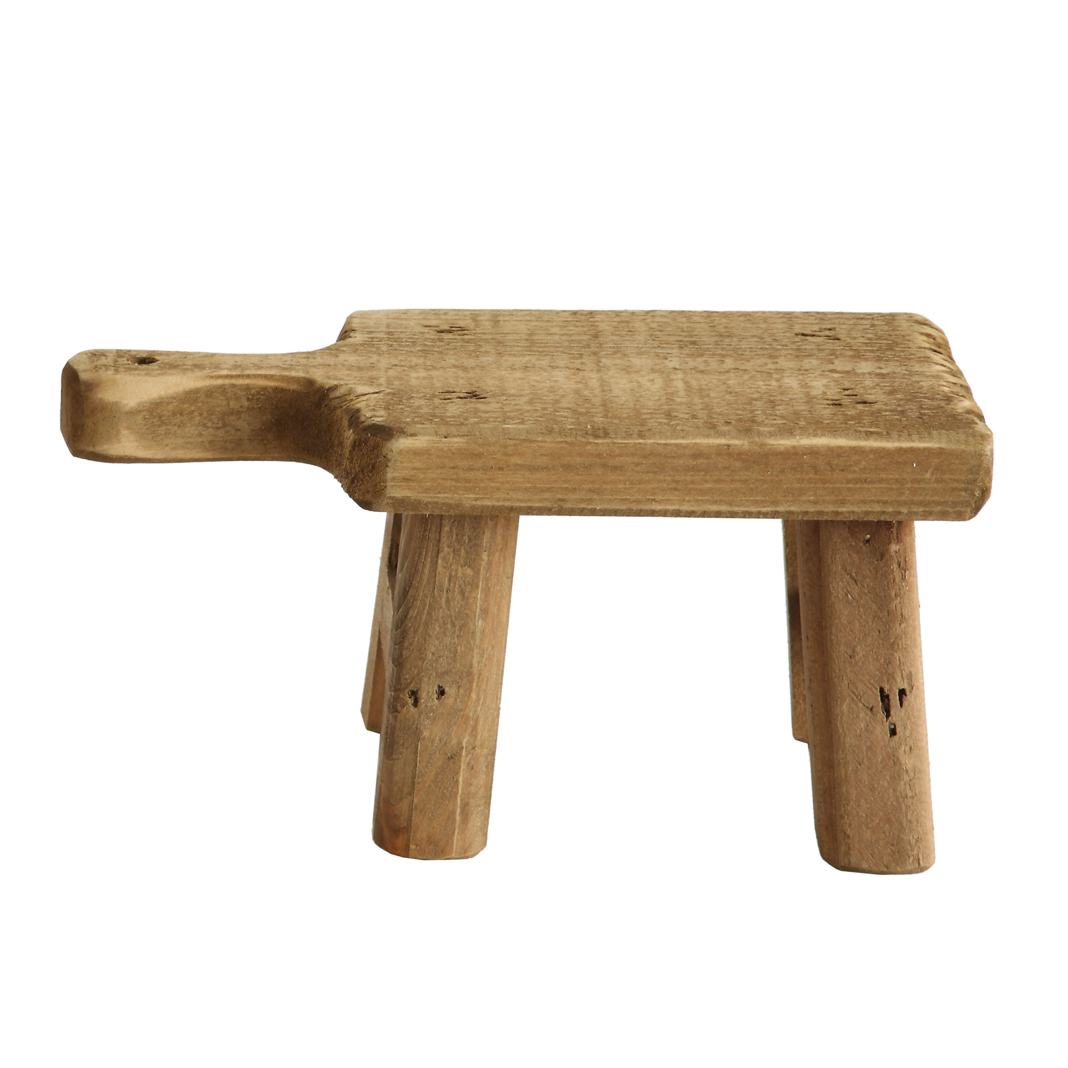 Storied Home Rustic Small Pedestal with Handle, , large