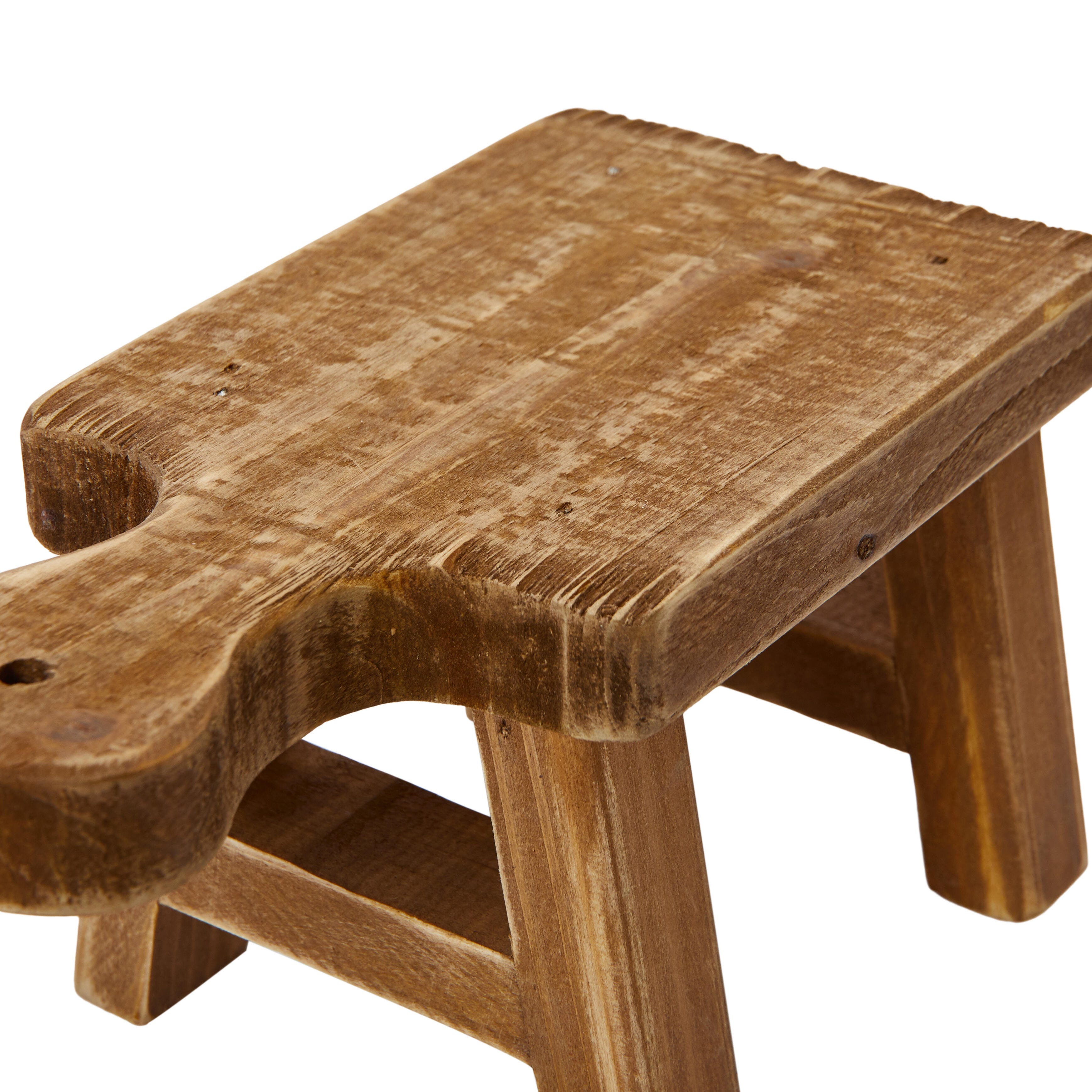 Storied Home Rustic Small Pedestal with Handle, , large