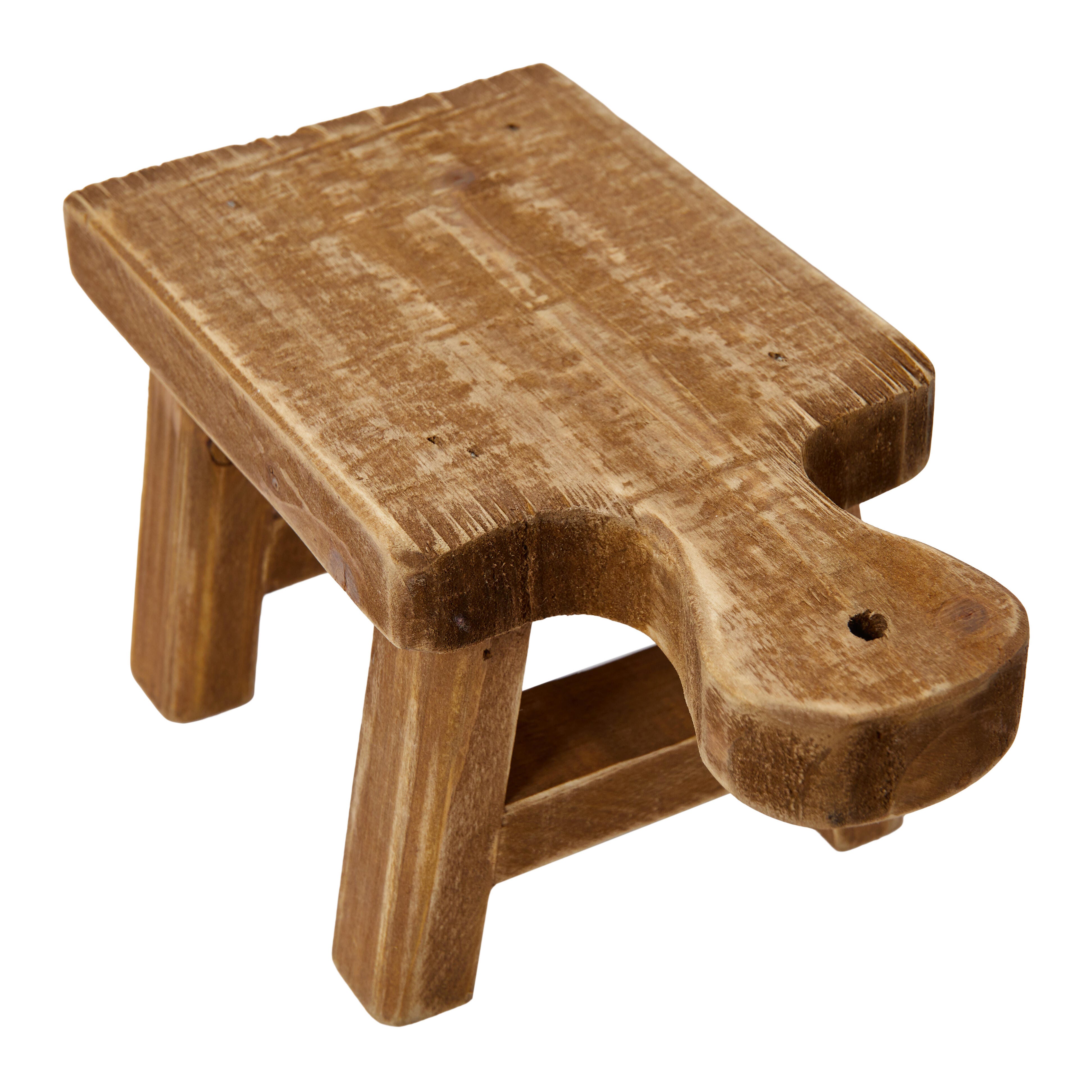 Storied Home Rustic Small Pedestal with Handle, , large