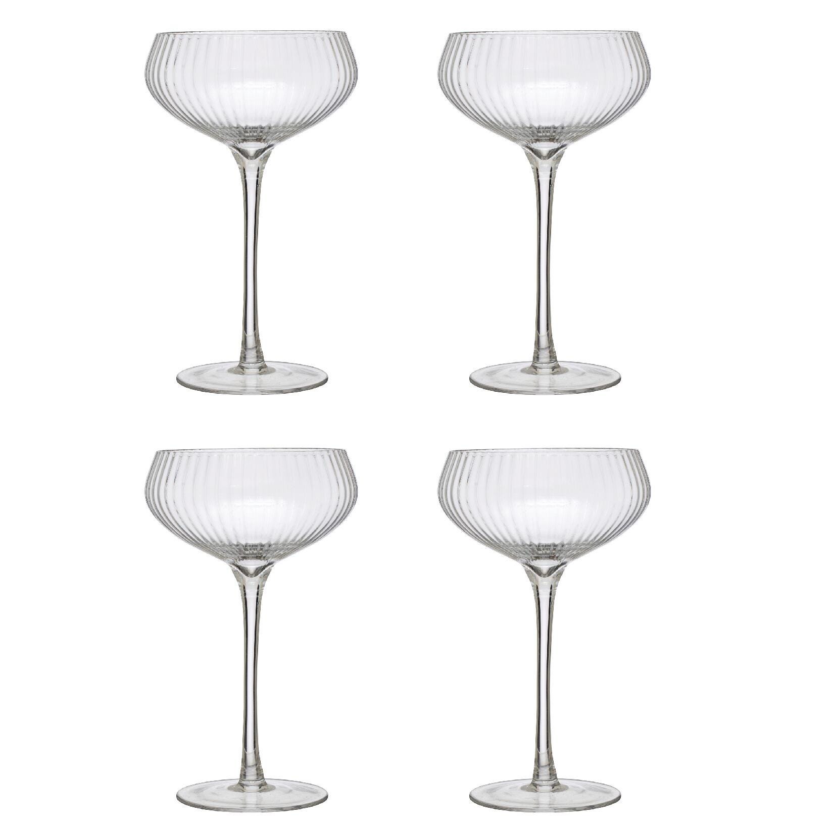 Storied Home Stemmed Champagne Coupe Glass Set of 4, , large