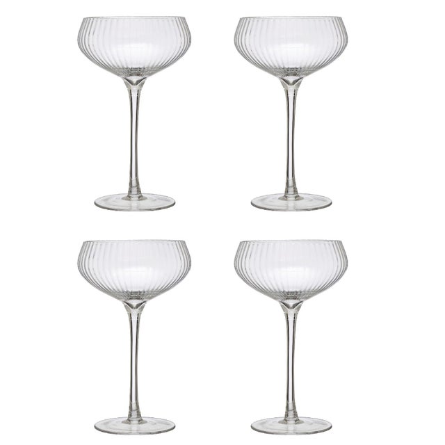 Storied Home Stemmed Champagne Coupe Glass Set of 4