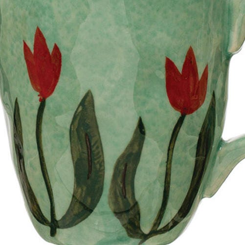 Storied Home Stoneware Espresso Cups with Painted Designs Set of 8, , large