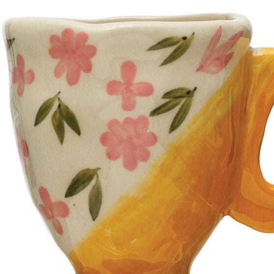 Storied Home Stoneware Espresso Cups with Painted Designs Set of 8, , large