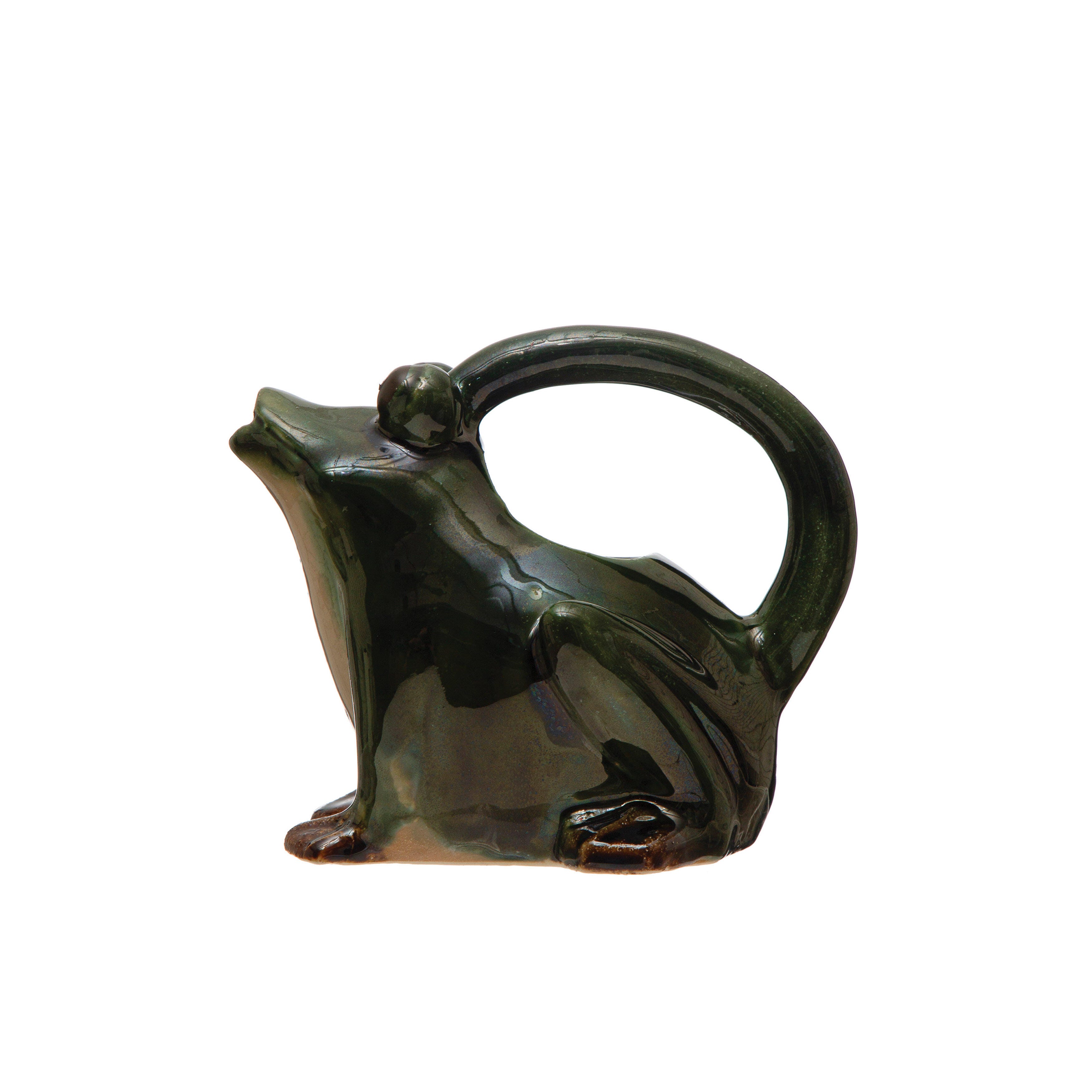 Storied Home Stoneware Frog Watering Pitcher, , large