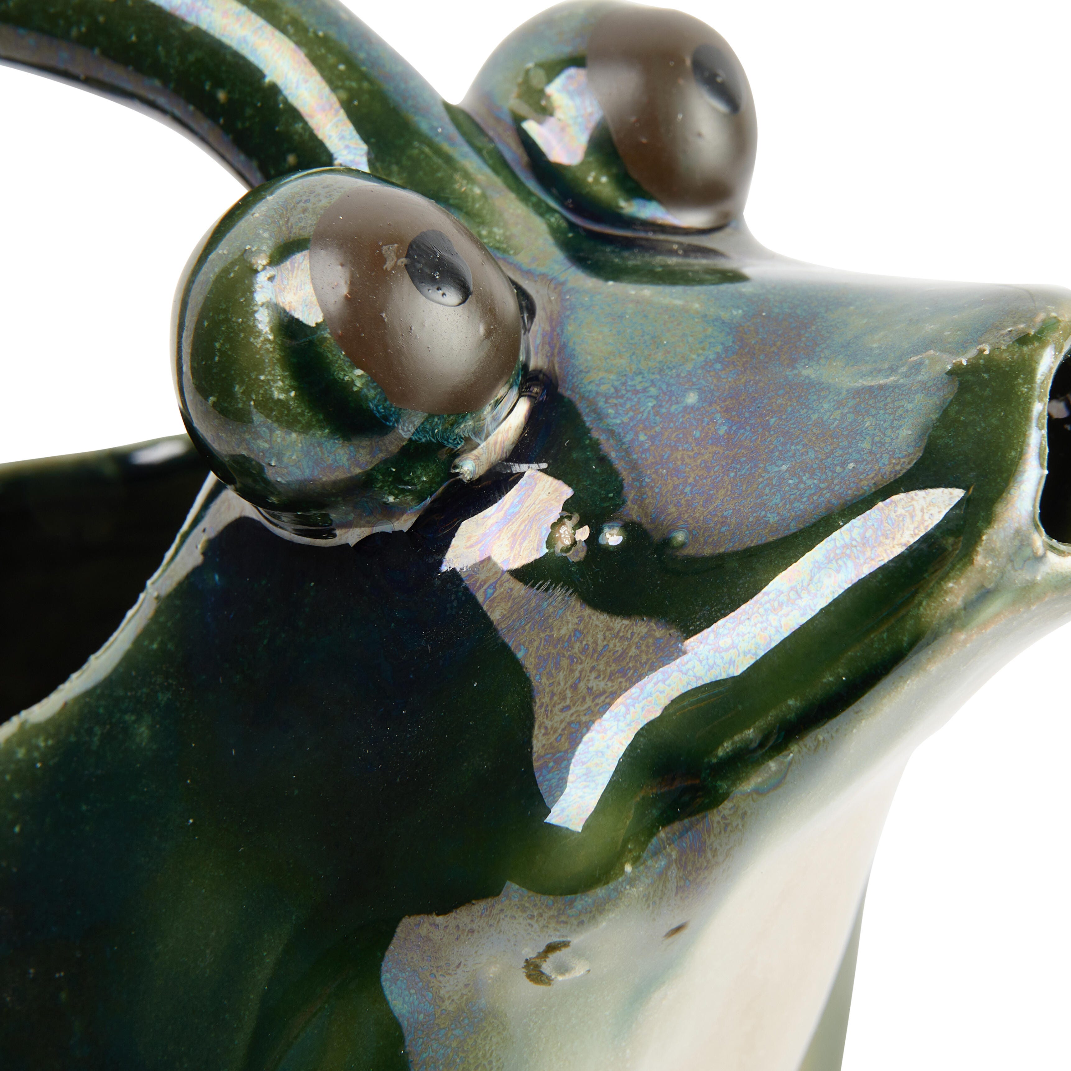 Storied Home Stoneware Frog Watering Pitcher, , large